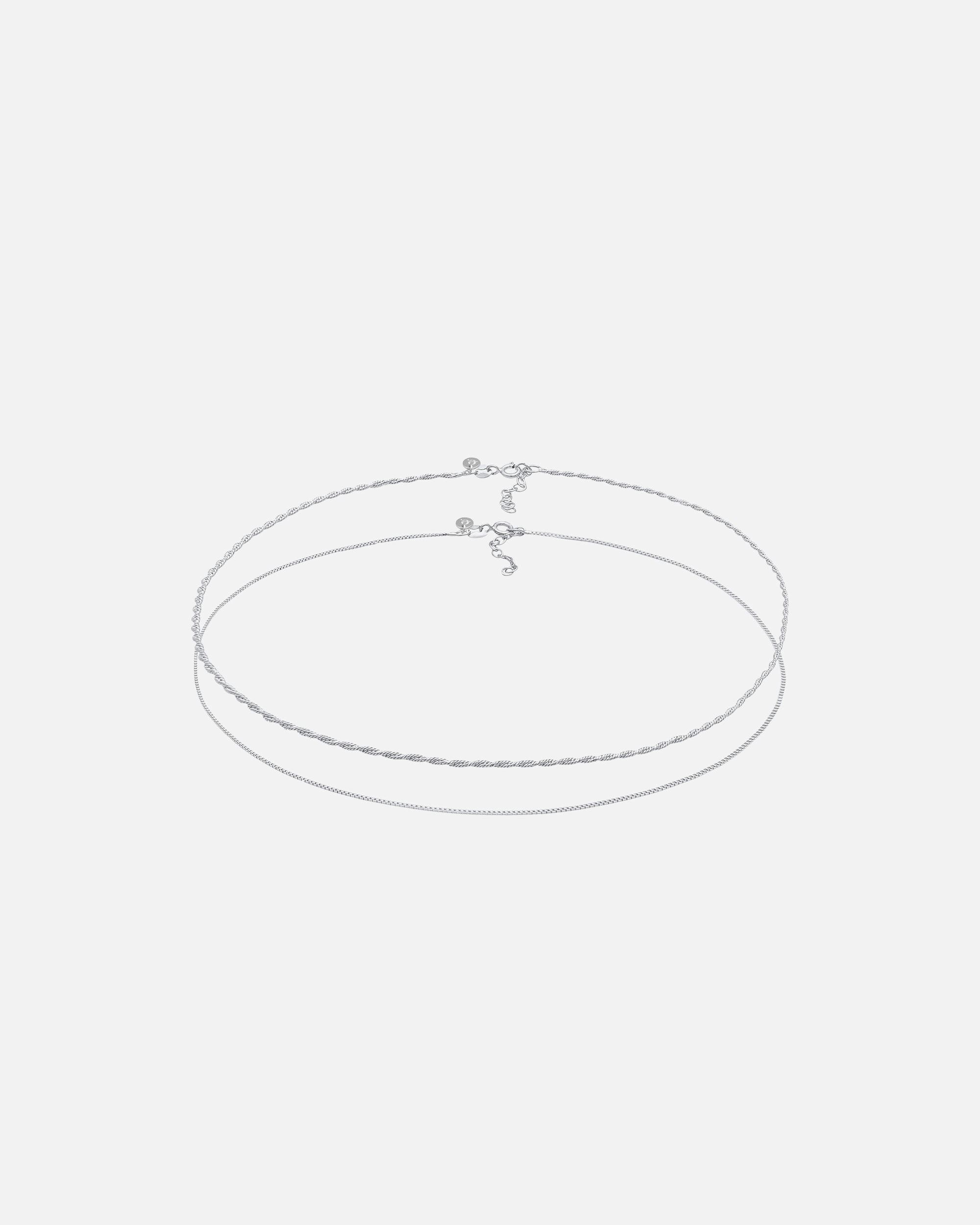 Halskette für Weiblich Elli PREMIUM Choker 2er Set Kordelkette Veneziakette 925 Silber silberfarben