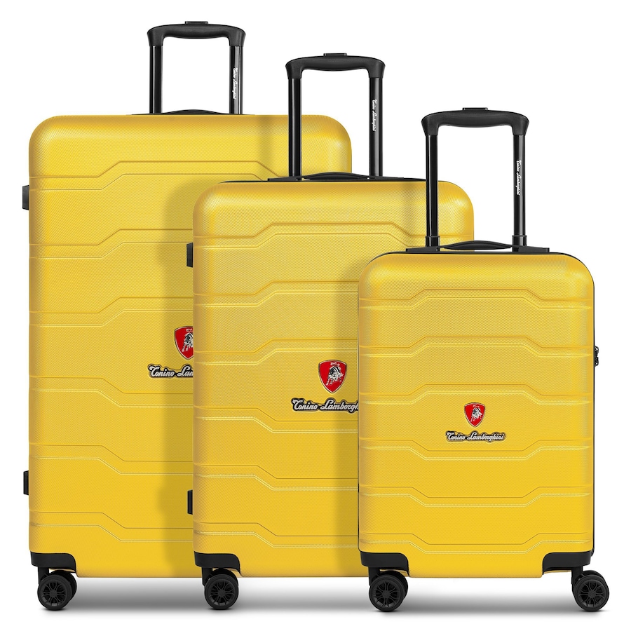 Tonino Lamborghini Bologna 4 Rollen Kofferset 3-teilig yellow Gelb Herren