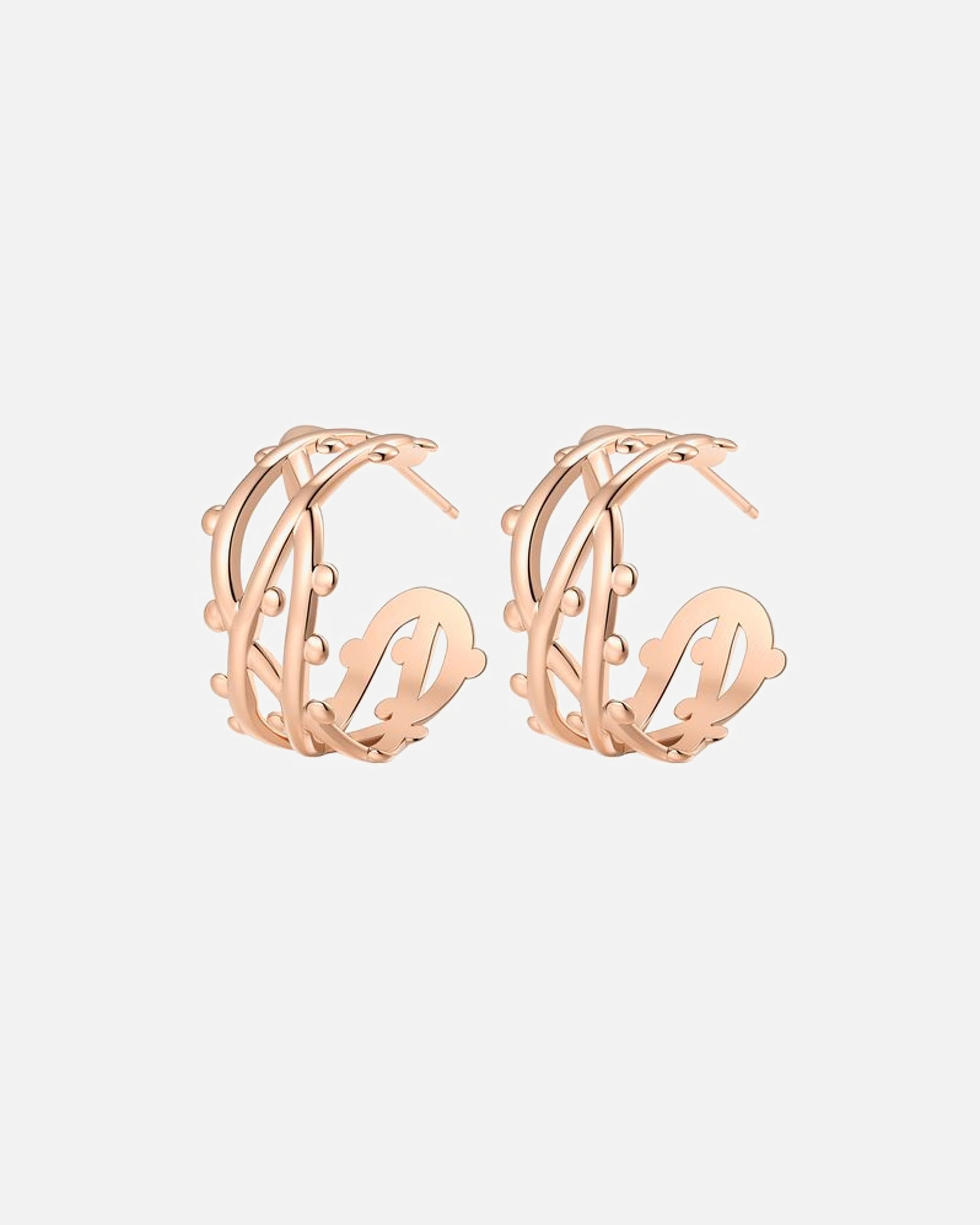 Ohrringe für Weiblich Hey Happiness Default Brand Line Bubble Twist Creolen – Edelstahl Statement Ohrringe Rosegold