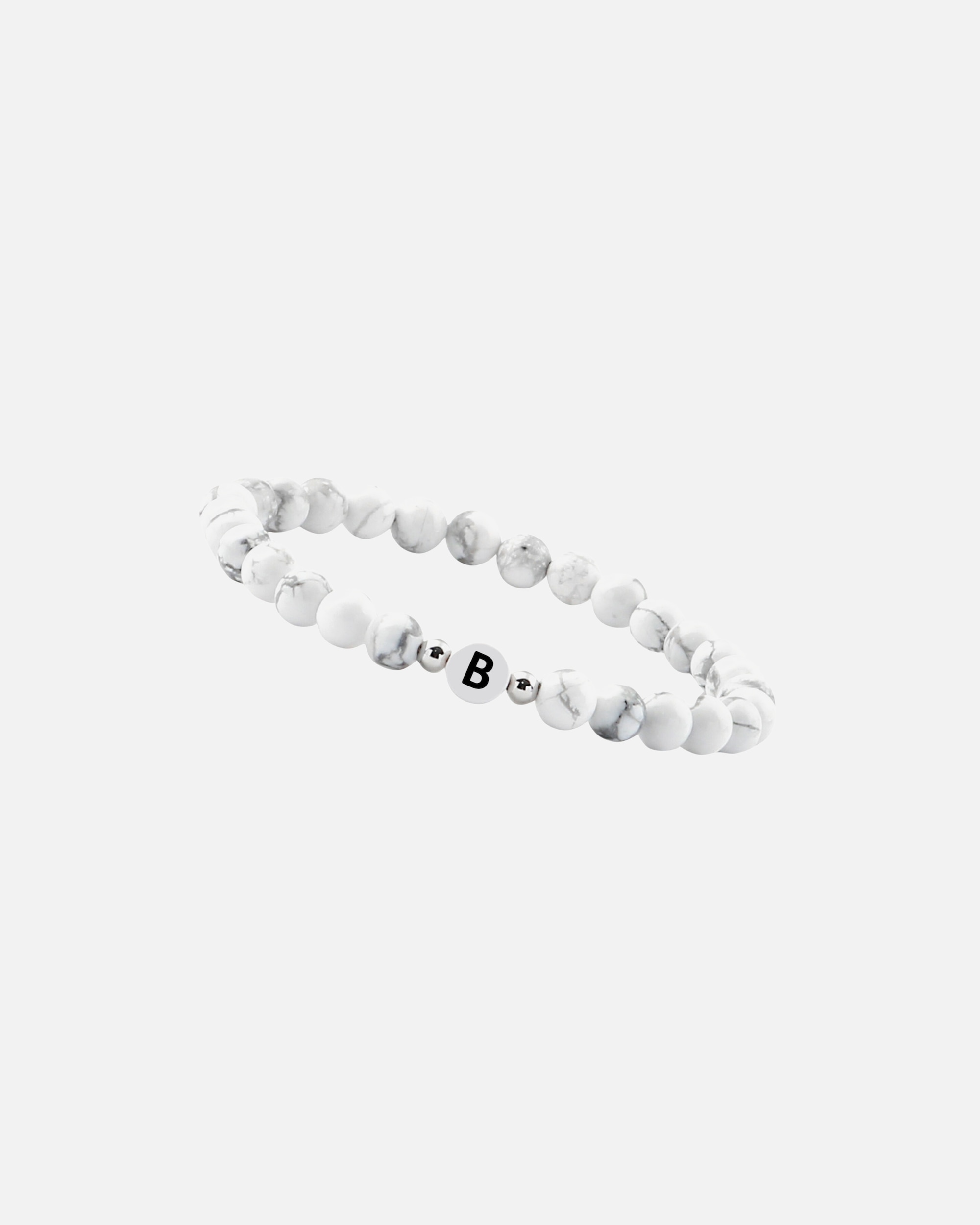 Armband für Weiblich GOOD.designs Perlenarmband aus Howlith-Steinen mit dem Buchstaben B Onesize