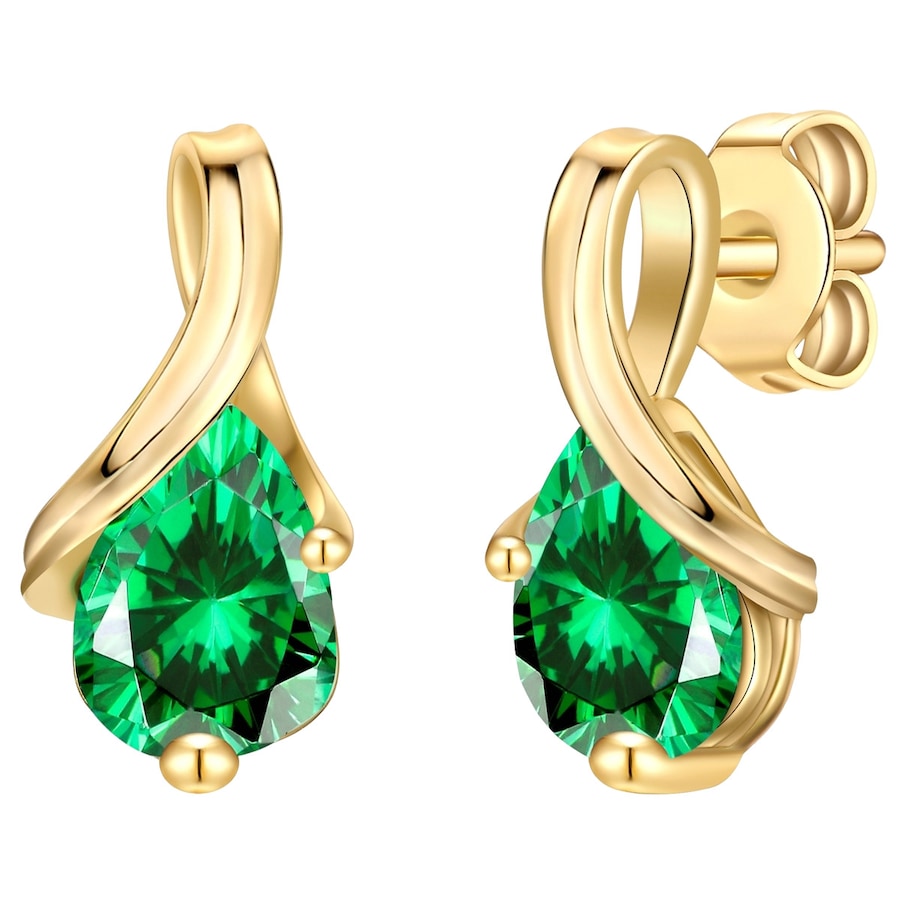 Rafaela Donata Ohrstecker aus Sterling Silber in Gelbgold mit Zirkonia 13,2 mm Damen