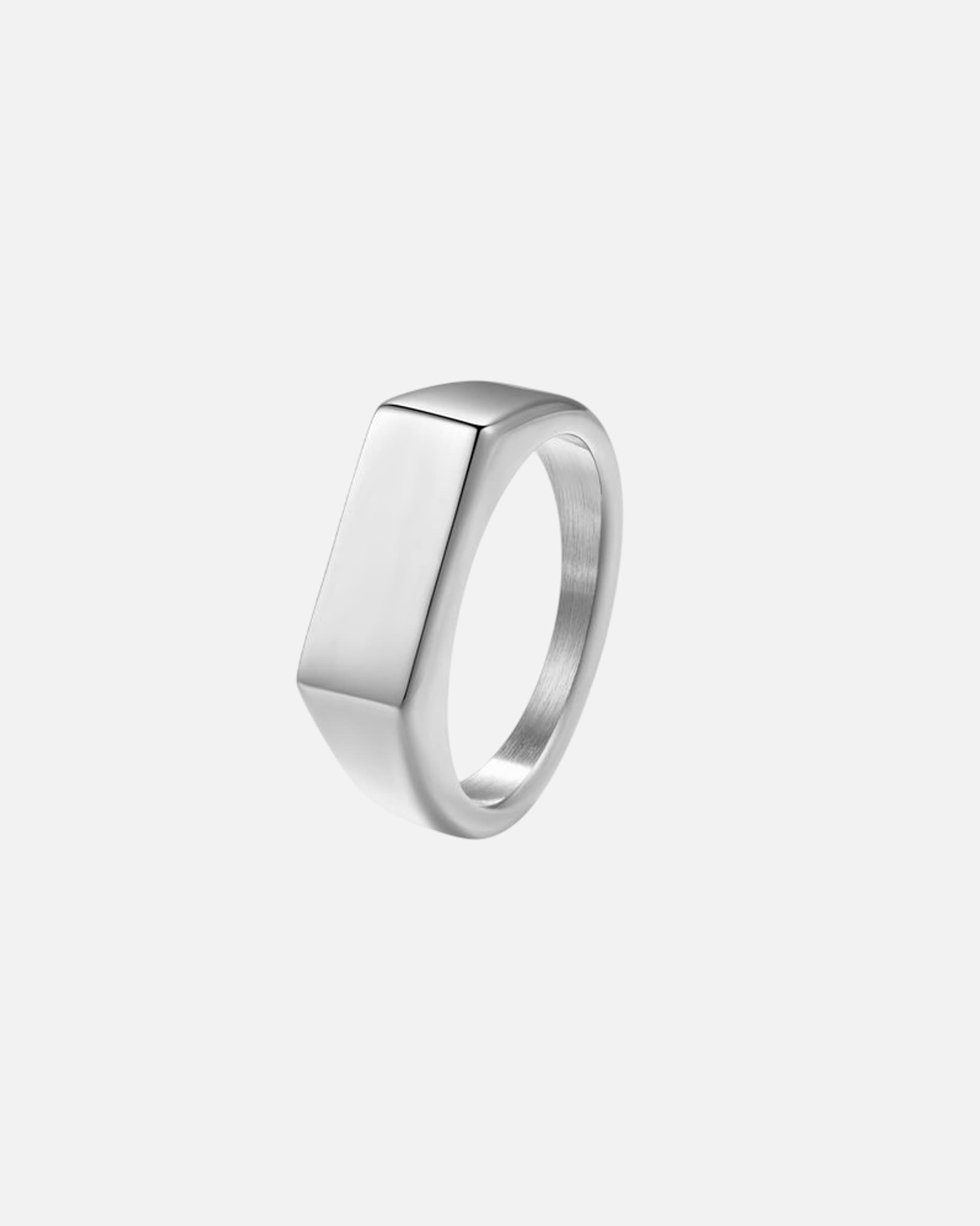 Ring für Männlich Hey Happiness Default Brand Line Siegelring aus massivem Edelstahl – Rechteckig 59