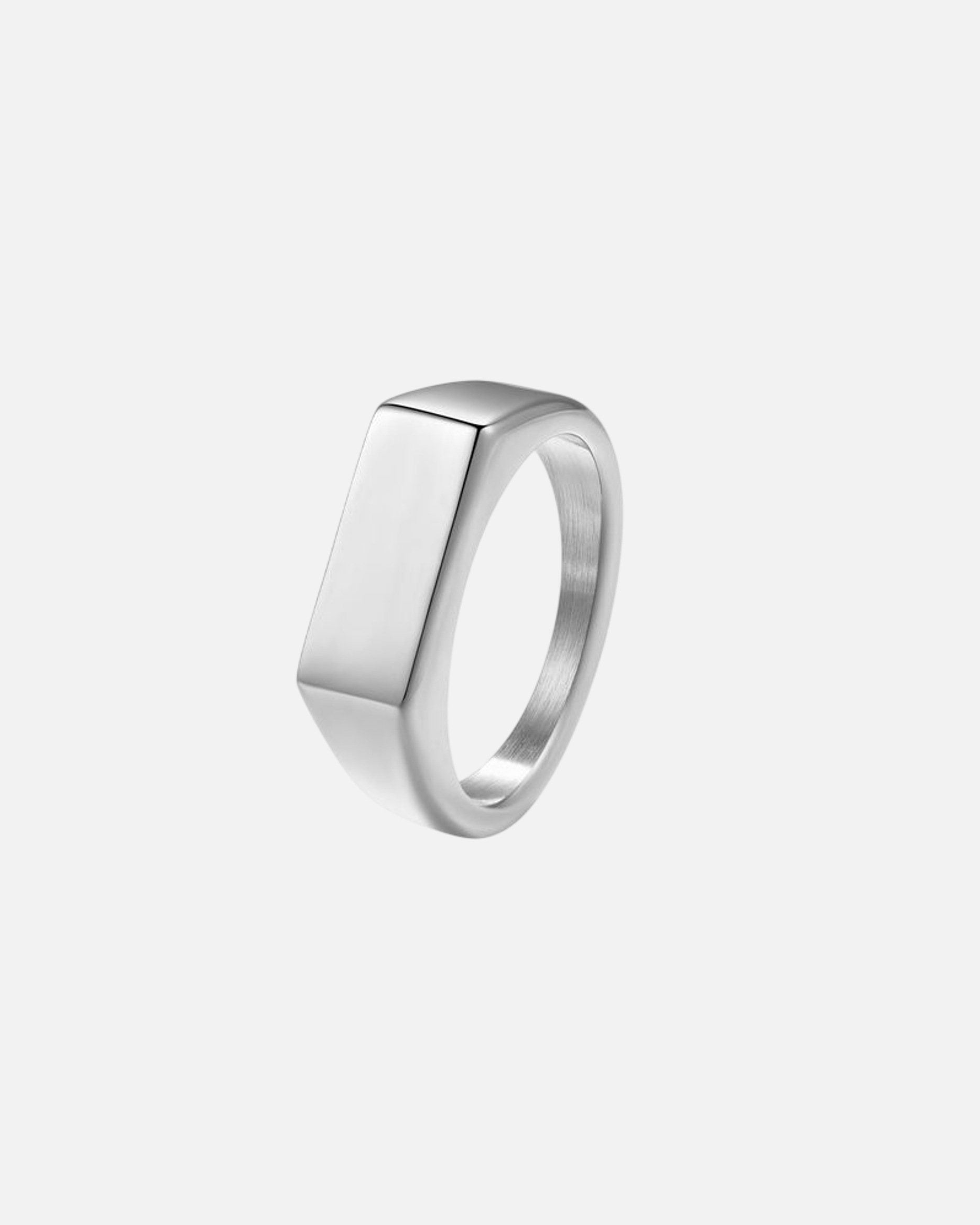 Ring für Männlich Hey Happiness Default Brand Line Siegelring aus massivem Edelstahl – Rechteckig 62