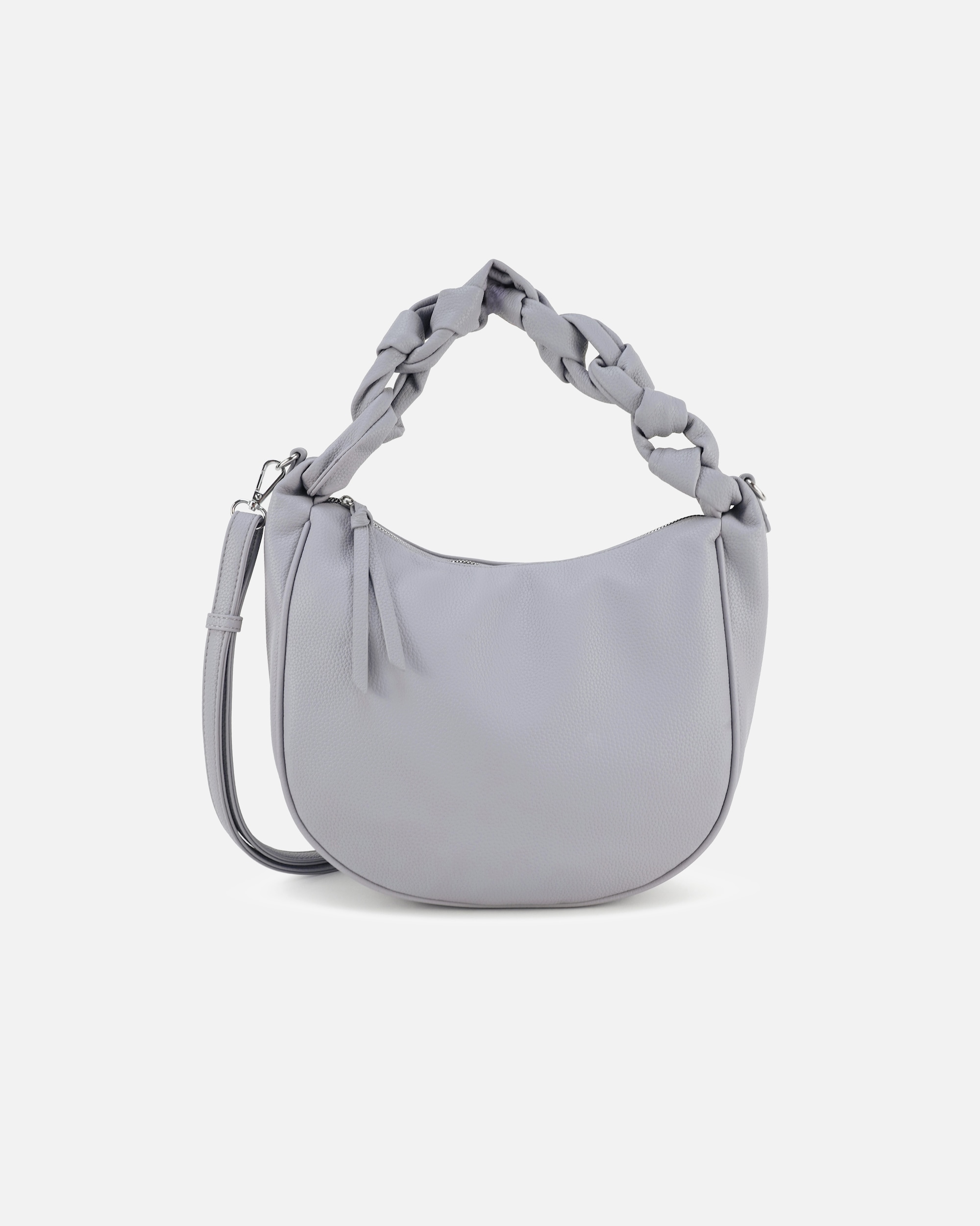 Umhängetasche für Unisex HARPA Schultertasche CINCI mit geflochtenem Henkel grau