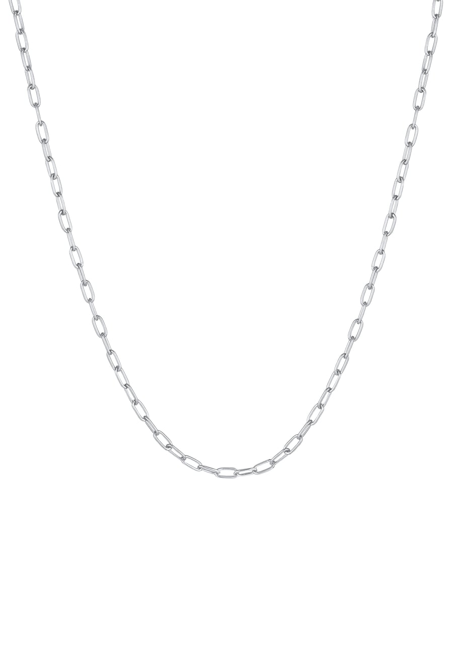 KUZZOI Herren Gliederkette Oval Basic Fein 925 Silber 60