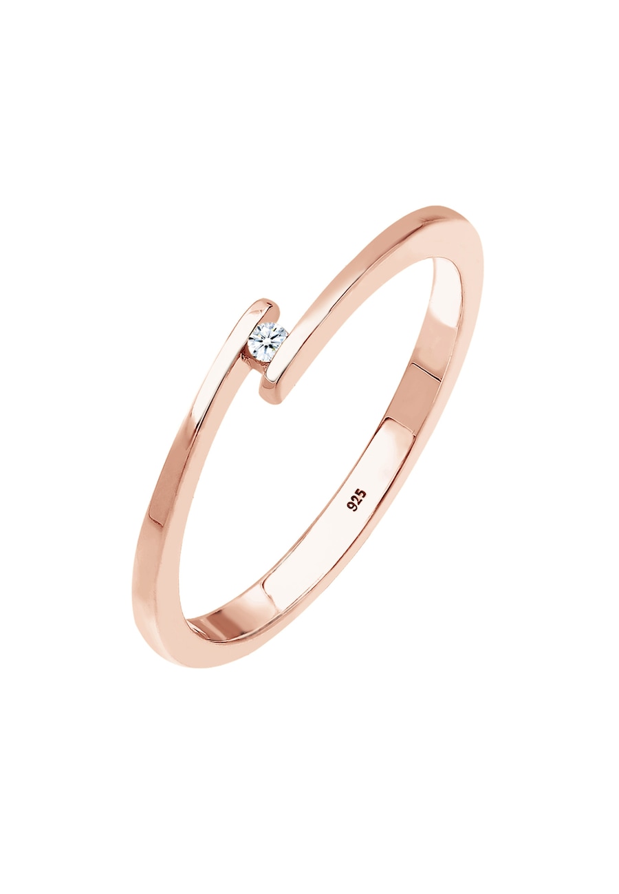 Elli DIAMONDS Verlobungsring Solitär Diamant 0.015 ct.925 Silber 54 Damen
