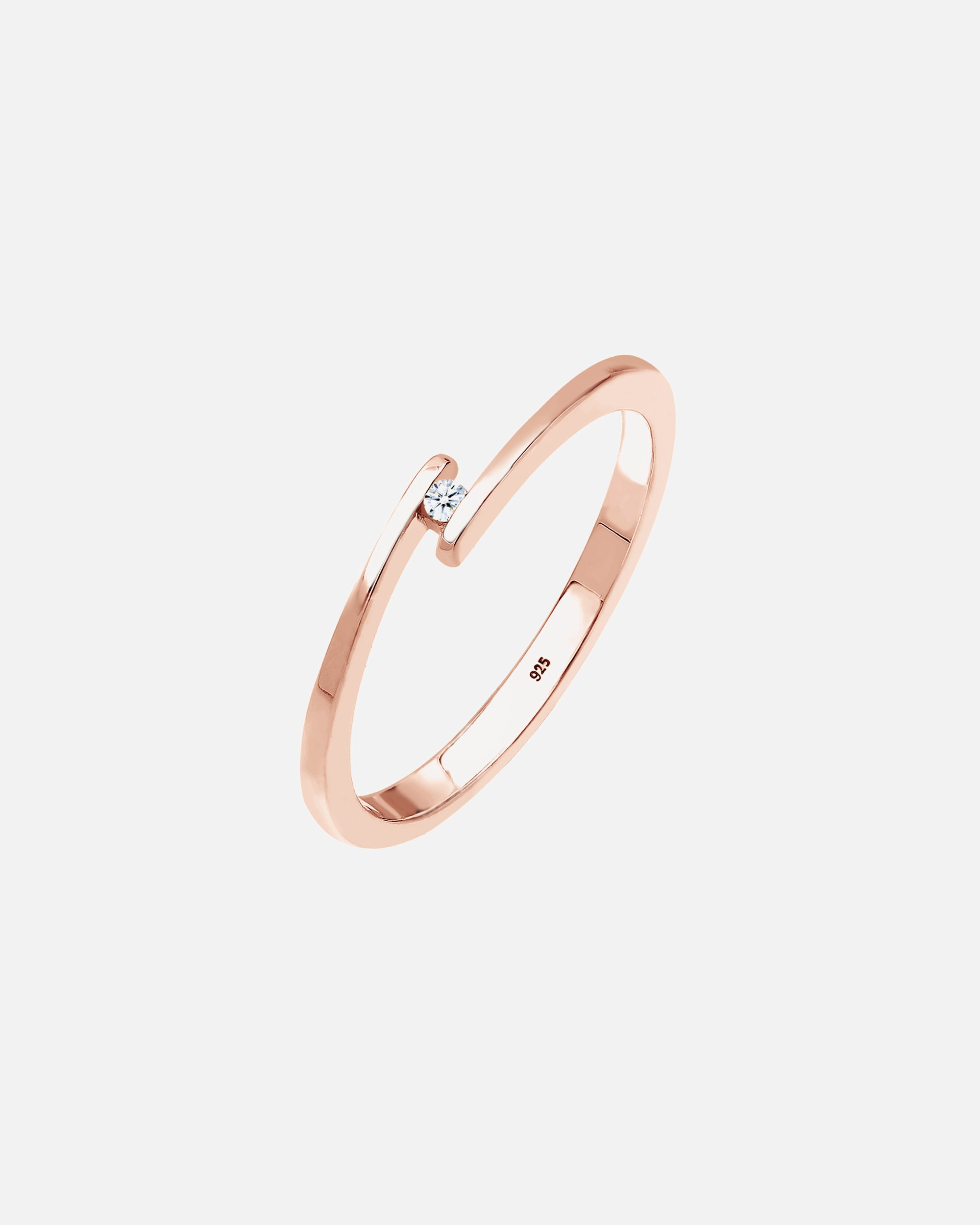 Ring für Weiblich Elli DIAMONDS Verlobungsring Solitär Diamant 0.015 ct.925 Silber 56