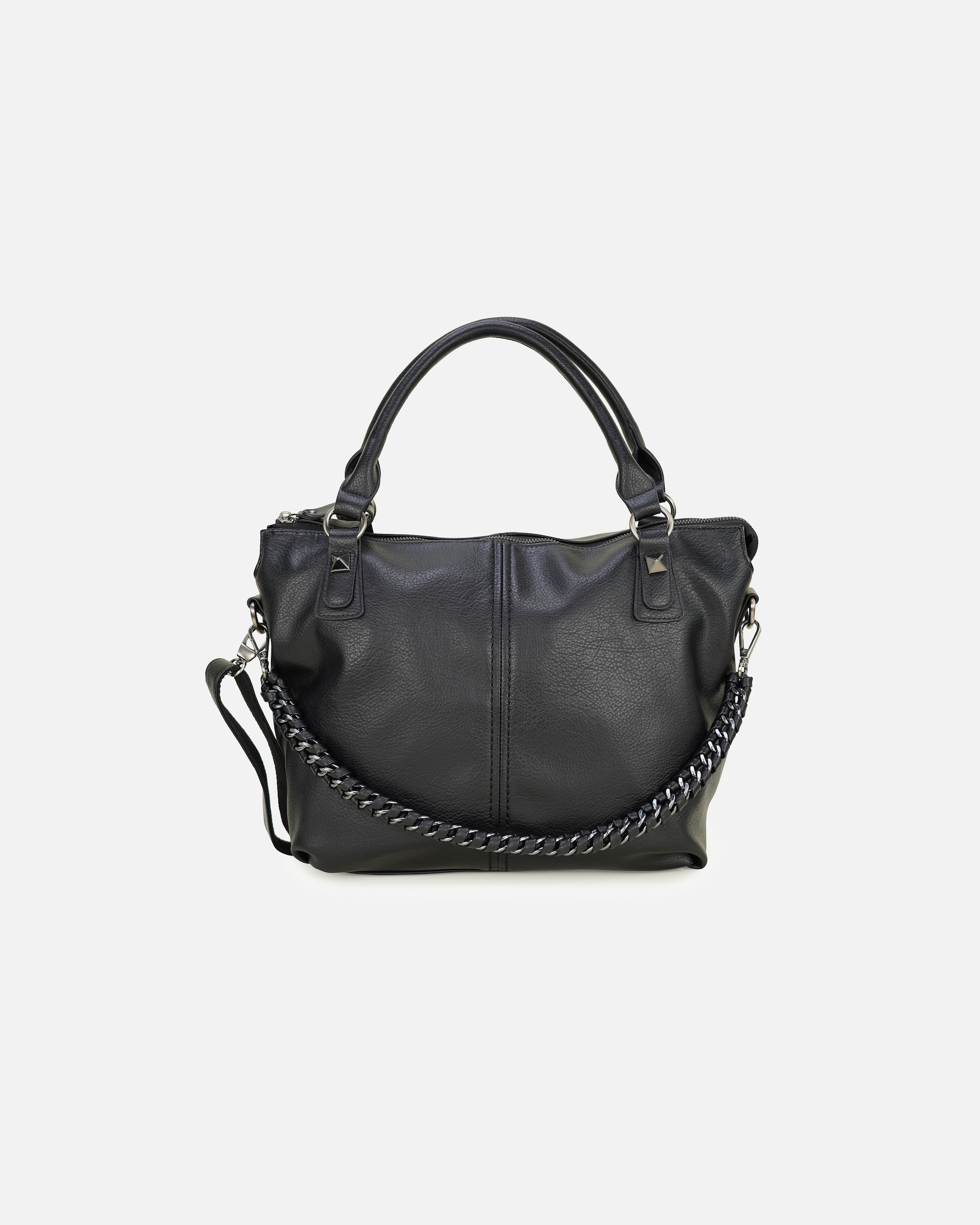 Umhängetasche für Unisex HARPA Schultertasche MAXX mit dekorativer, geflochtener Kette schwarz