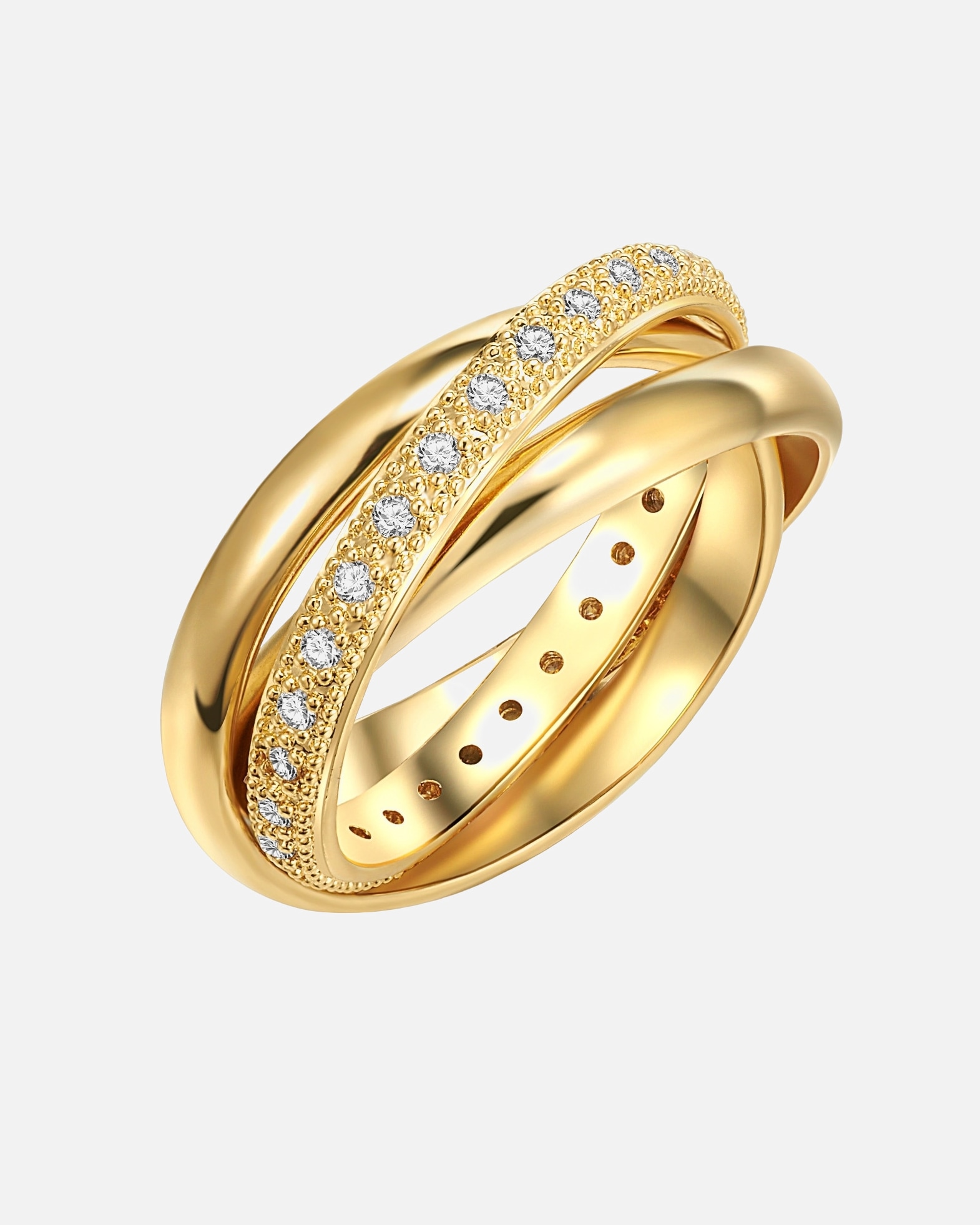 Ring für Weiblich Lulu & Jane Ring Messing Zirkonia in Gelbgold 52