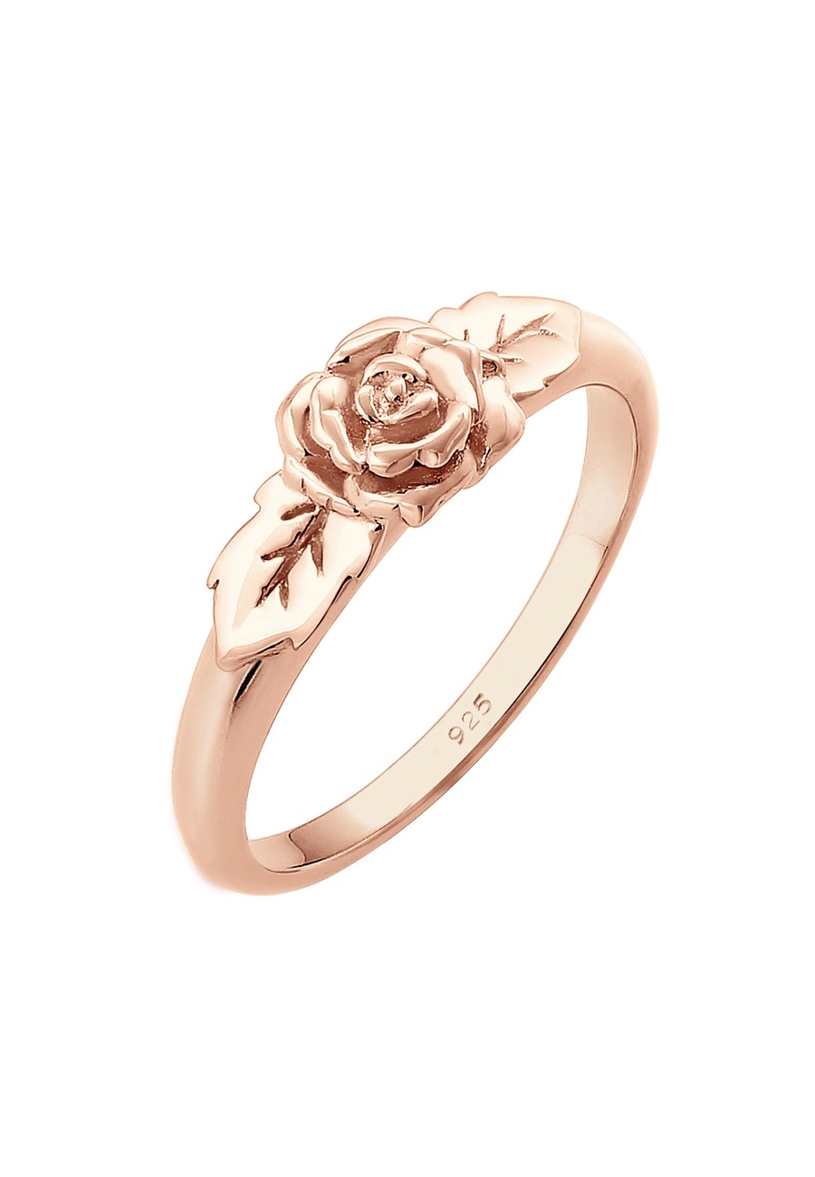 Elli Bandring Rose Blume Vintage Look Trend 925 Silber 52 Damen