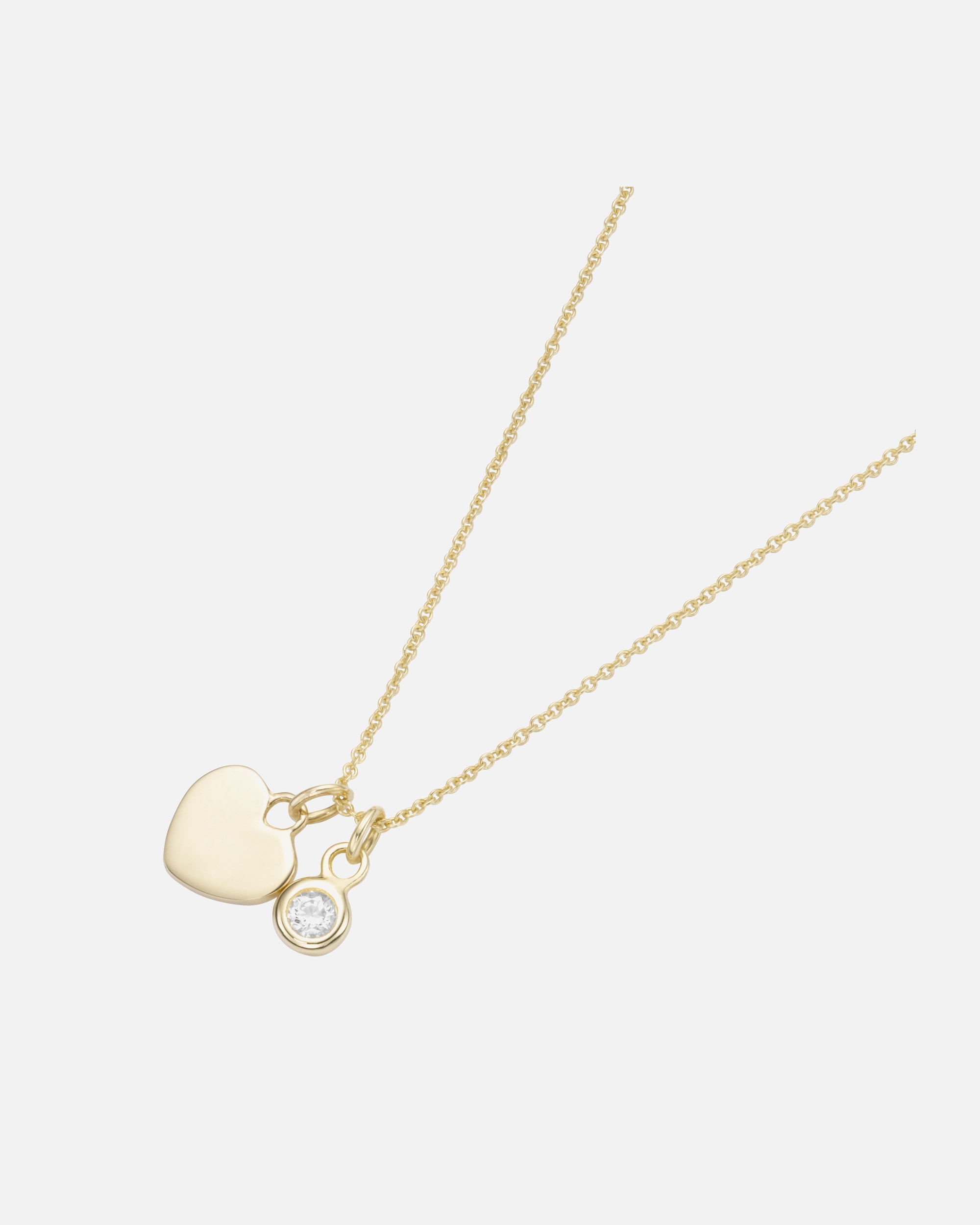 Halskette für Weiblich Luigi Merano Kette 2 Anhänger, Herz und Zirkonia, Gold 375 45 cm