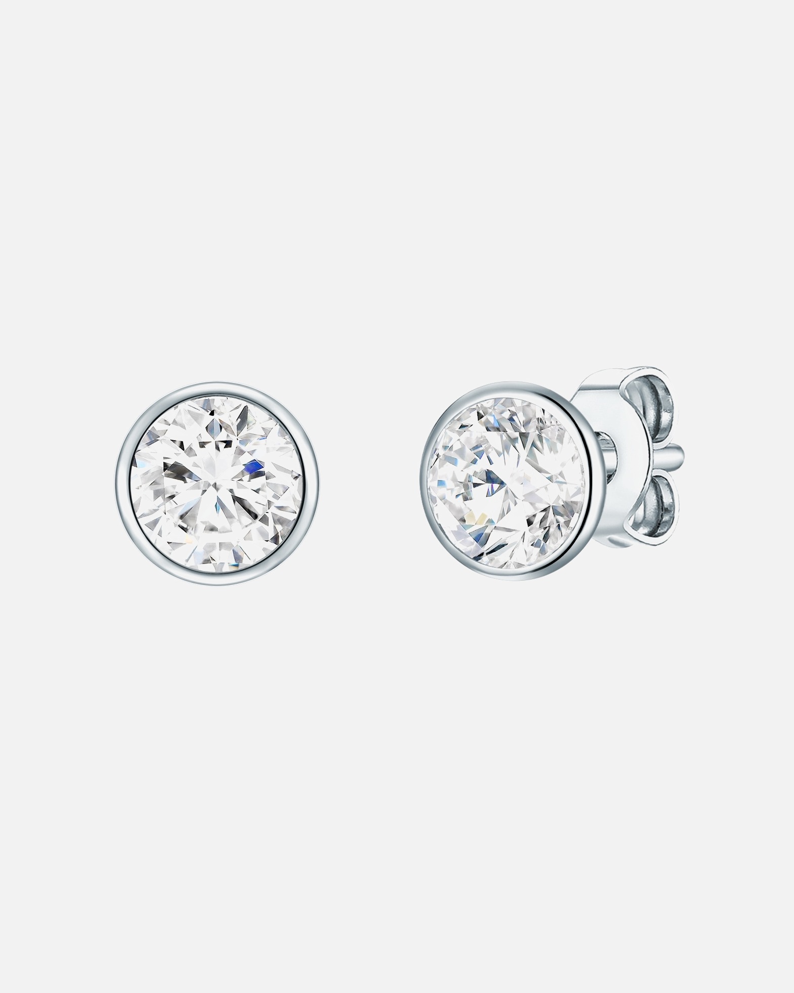 Ohrringe für Weiblich Eastside Ohrstecker Edelstahl Zirkonia in Silber 7,1 mm