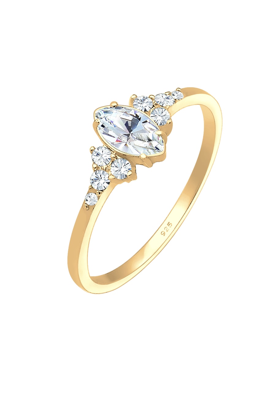 Elli Ring Marquise Valentin 925 Silber, mit Kristallen von Swarovski 54 Damen
