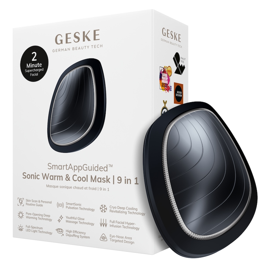 GESKE SmartAppGuided Sonic Warm & Cool Mask | 9 in 1 Black