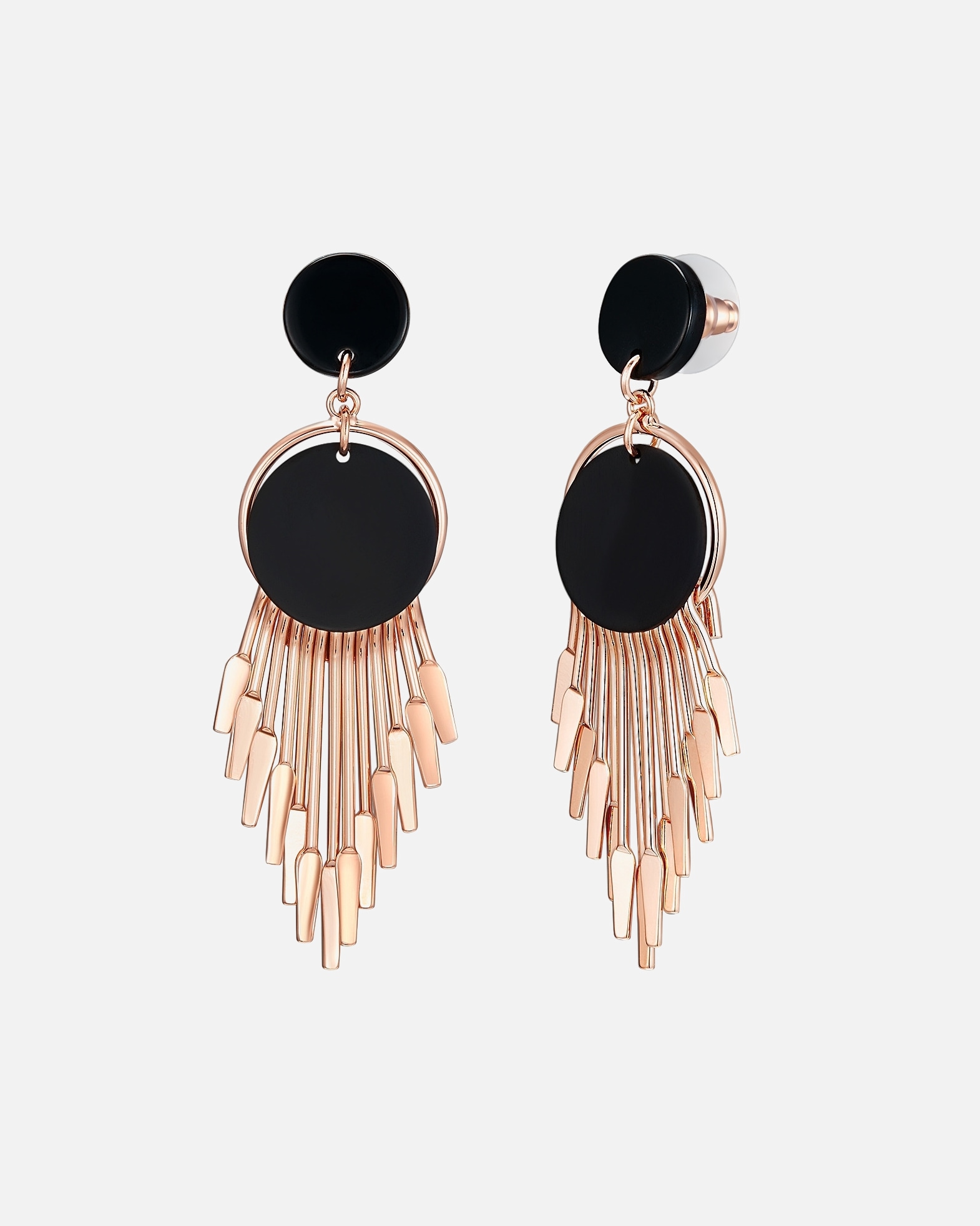 Ohrringe für Weiblich Lulu & Jane Ohrhänger aus Metall-Legierung in Roségold 40,2 mm