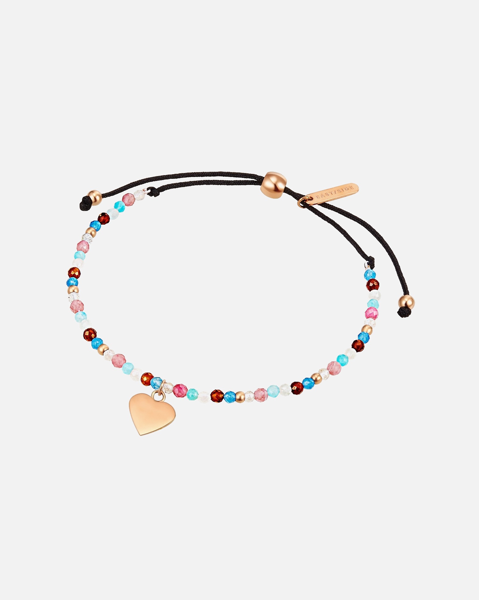Armband für Weiblich Eastside Armband Herz Edelstahl Apatit in Roségold 16,0 - 21,0 cm, flexibel einstellbar