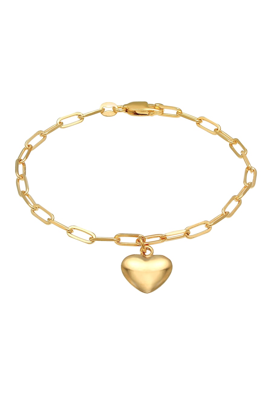 Elli Herz Liebe Glieder Oval Trend 925 Silber 18 Damen