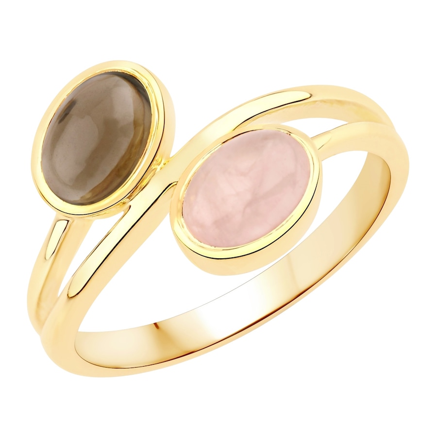 Rafaela Donata Ring Sterling Silber Rosenquarz in Gelbgold 56 Damen