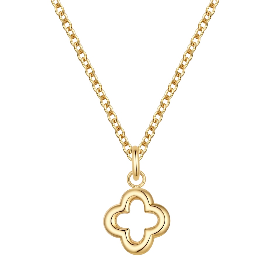 Glanzstücke München Halskette Kleeblatt aus Edelstahl in gelbgold 40,0 cm Basiskette + 5,0 Verlängerung Damen
