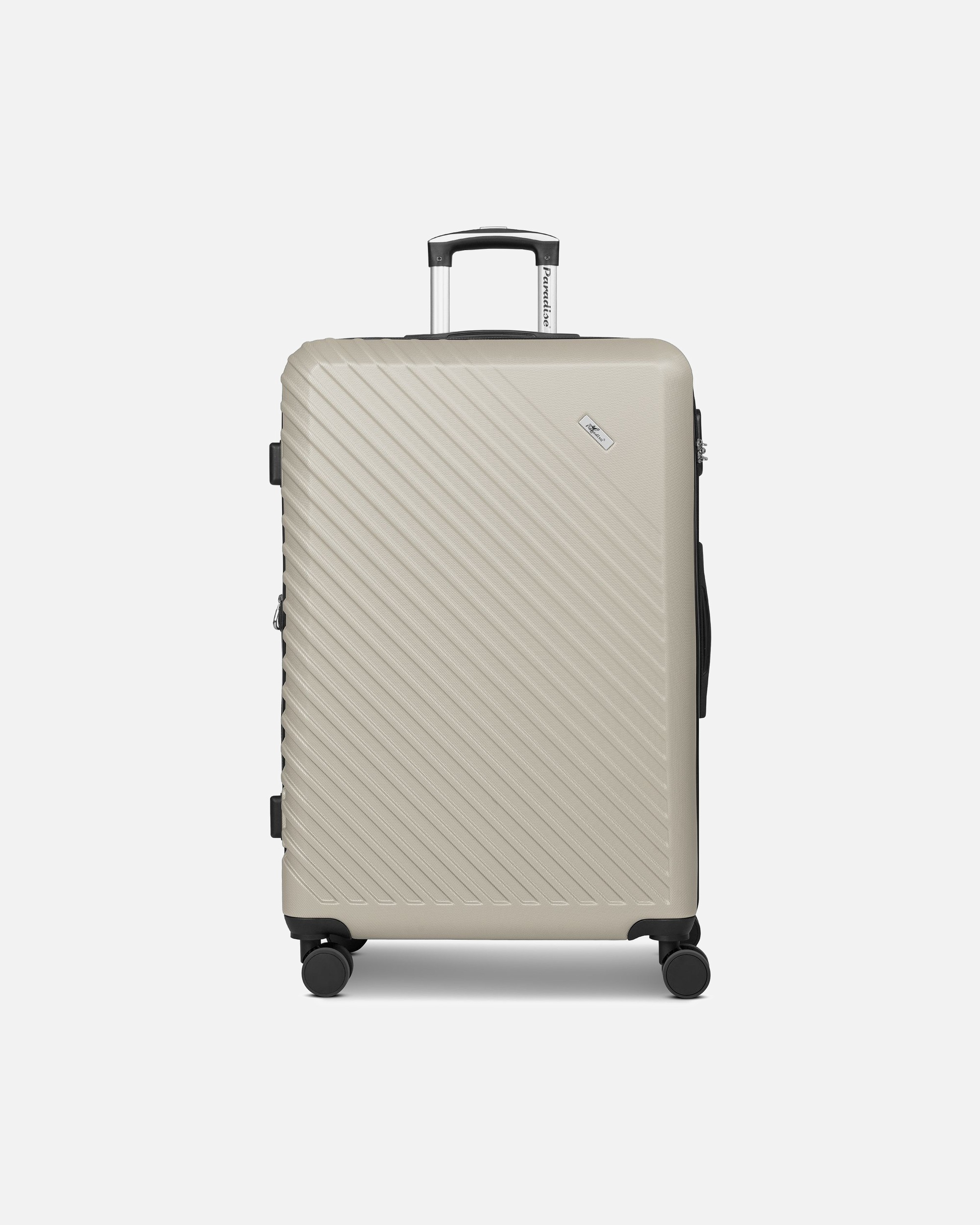 Koffer für Männlich CHECK.IN Paradise 2.0 4 Rollen Trolley L 78 cm mit Dehnfalte eggshell