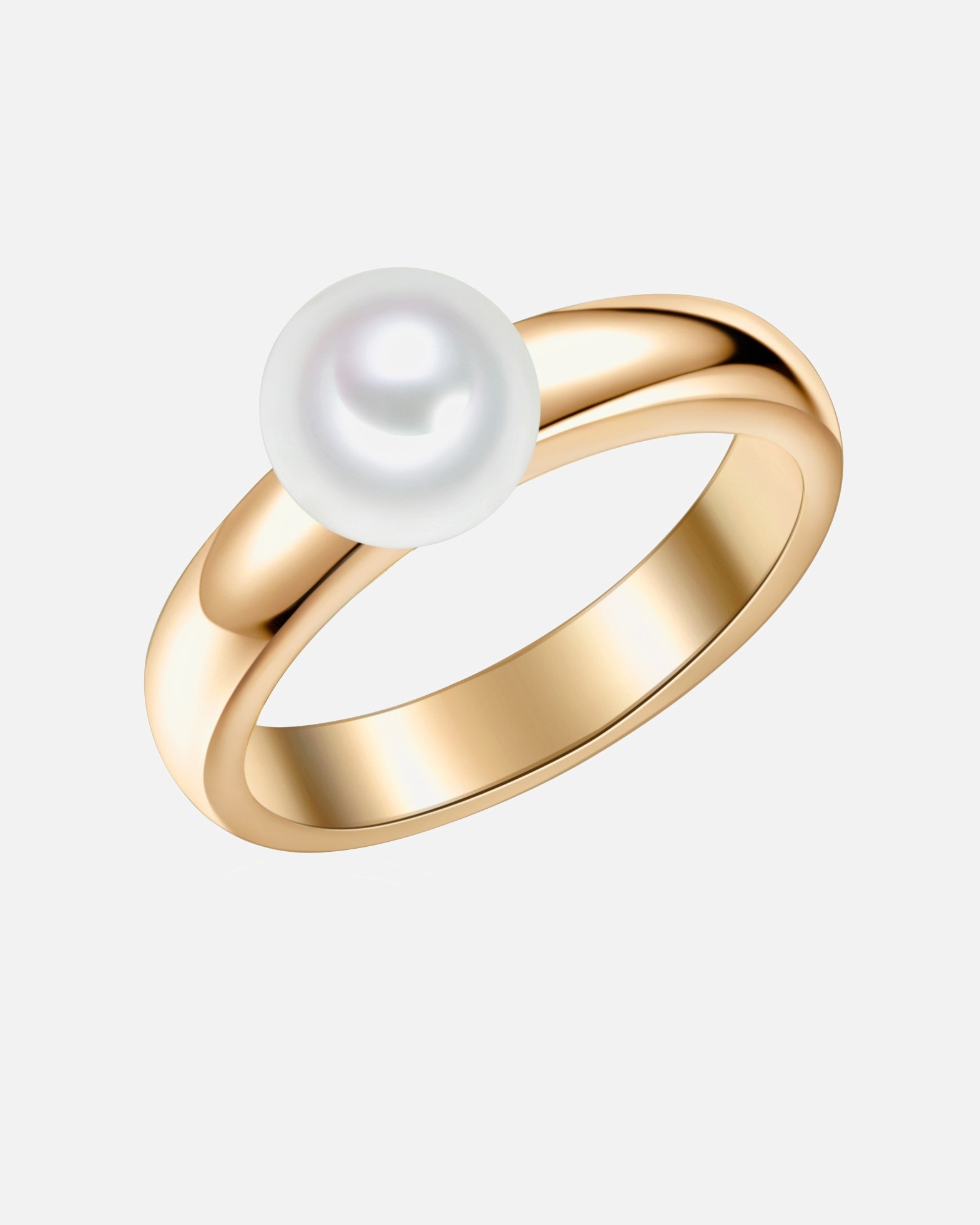 Ring für Weiblich Valero Pearls Ring aus Sterling Silber in gelbgold mit Süßwasser-Zuchtperle 56