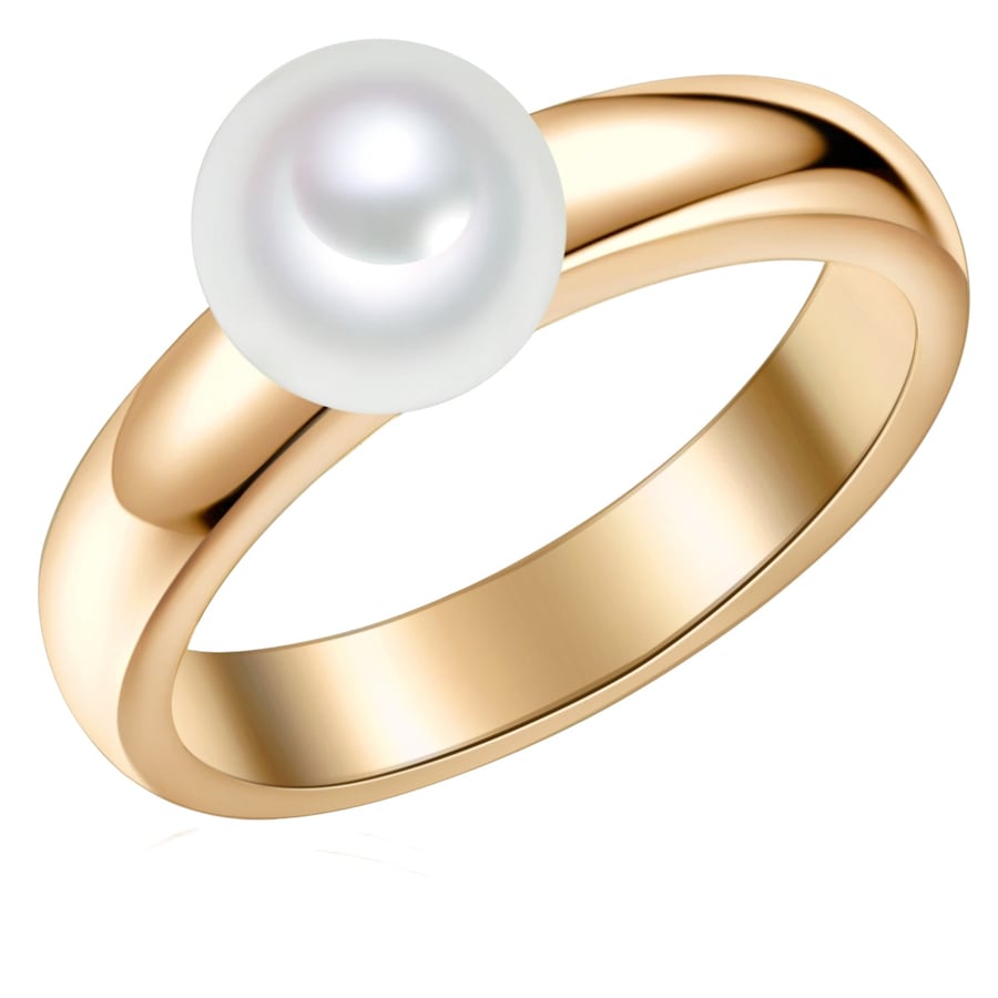 Valero Pearls Ring aus Sterling Silber in gelbgold mit Süßwasser-Zuchtperle 56 Damen
