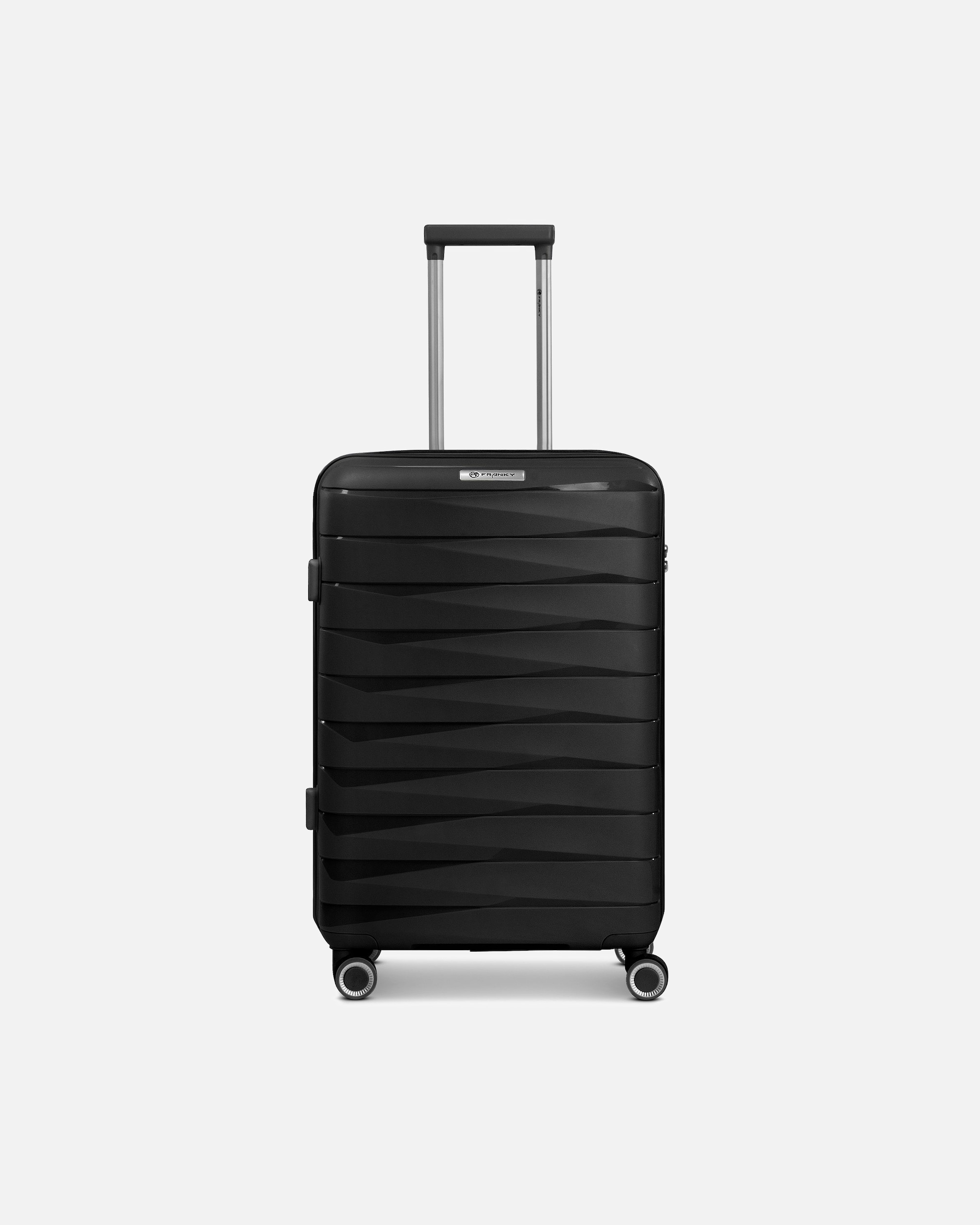 Koffer für Männlich Franky London 4 Rollen Trolley M 65 cm mit Dehnfalte black