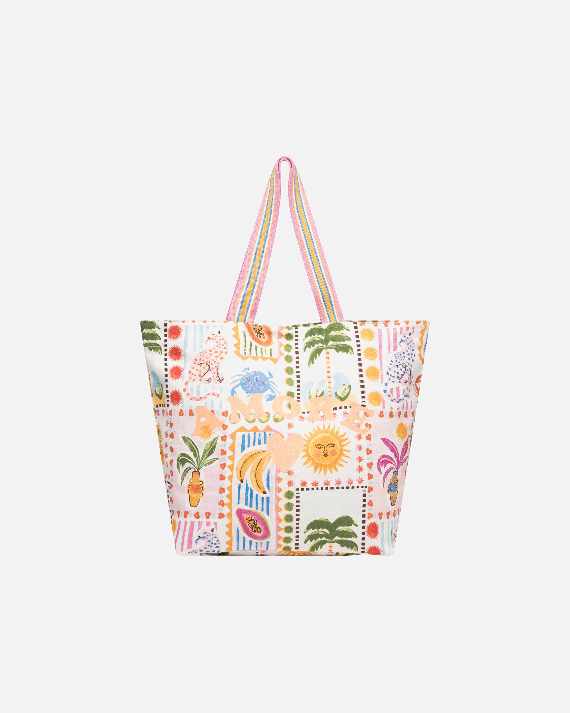 Shopper für Weiblich Codello Shopper aus Canvas mit Mustermix und AMORE-Stickerei Onesize