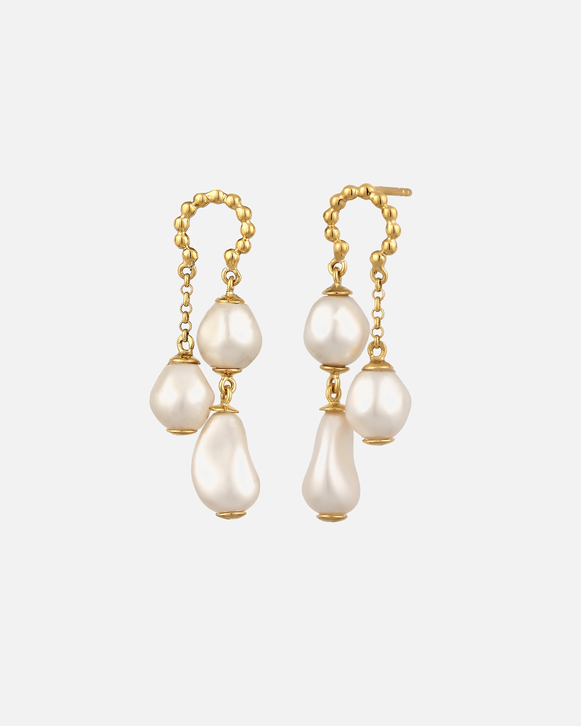 Ohrringe für Weiblich Elli PREMIUM Ohrstecker Weiß 925 Sterling Silber, mit Perlen von Swarovski® goldfarben