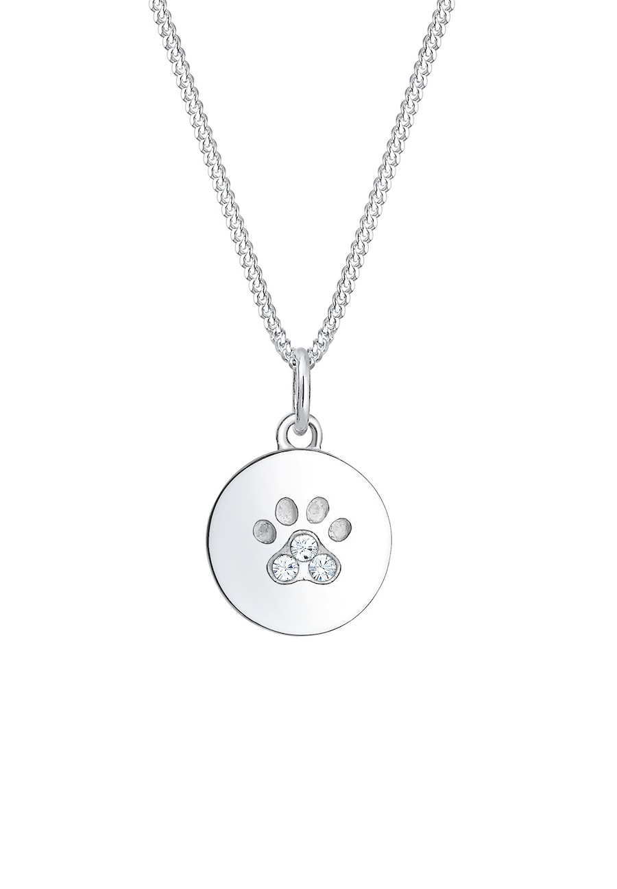 Elli Pfote Hund Katze 925 Silber, mit Kristallen von Swarovski silberfarben Damen