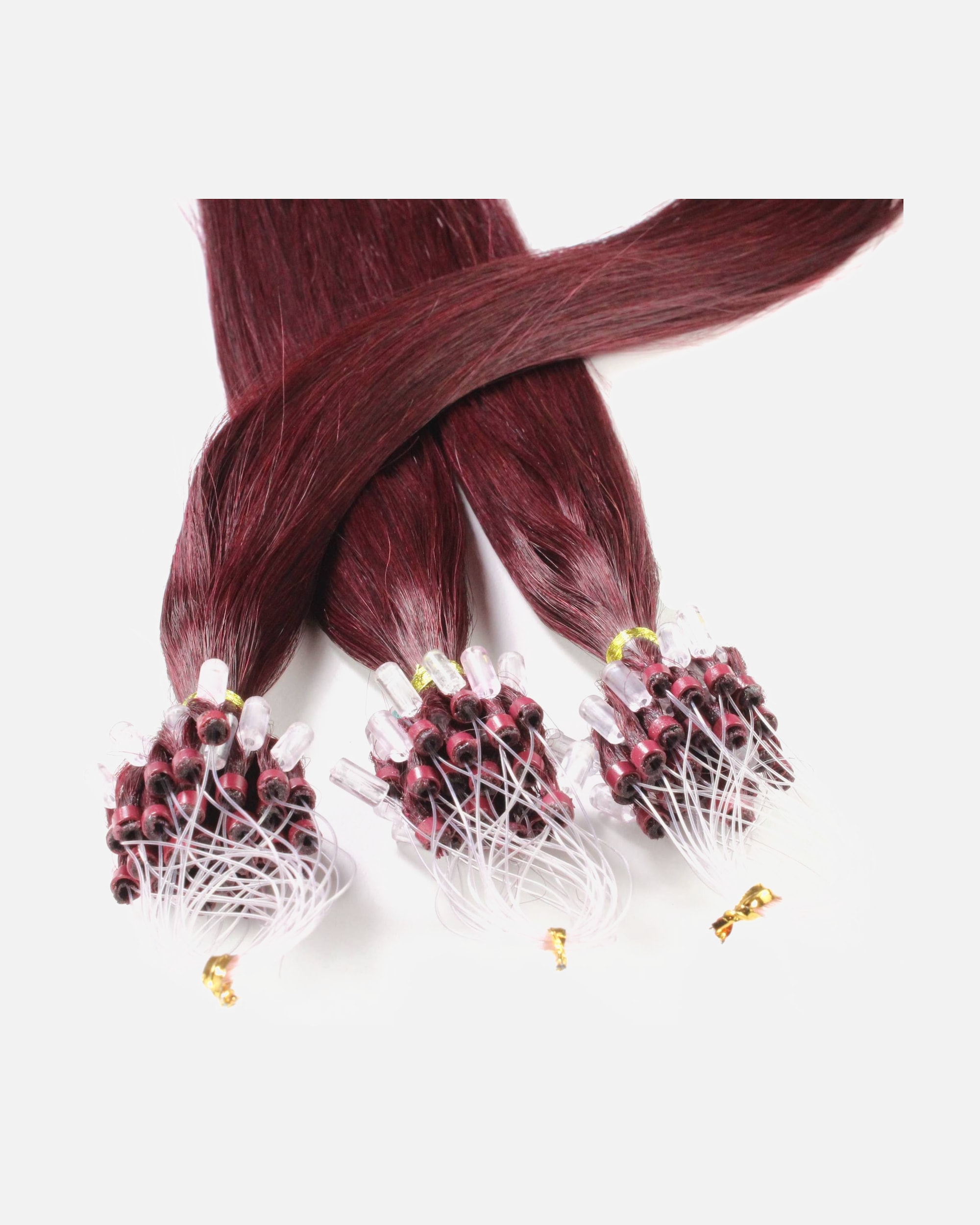 Extensions für Weiblich hair2heart Microring Extensions Echthaar #55/66 Hellbraun Intensiv Violett-Intensiv 0.5g 50cm