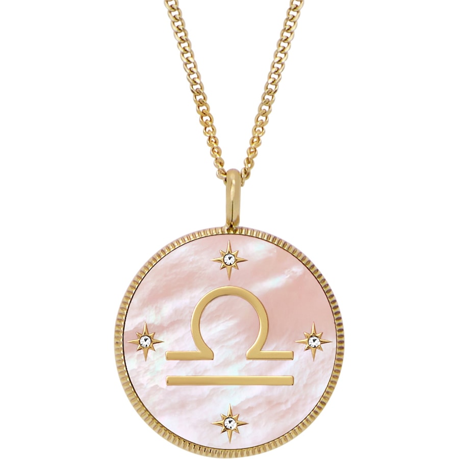 Fossil Kette Edelstahl gold, rosa, Waage Damen