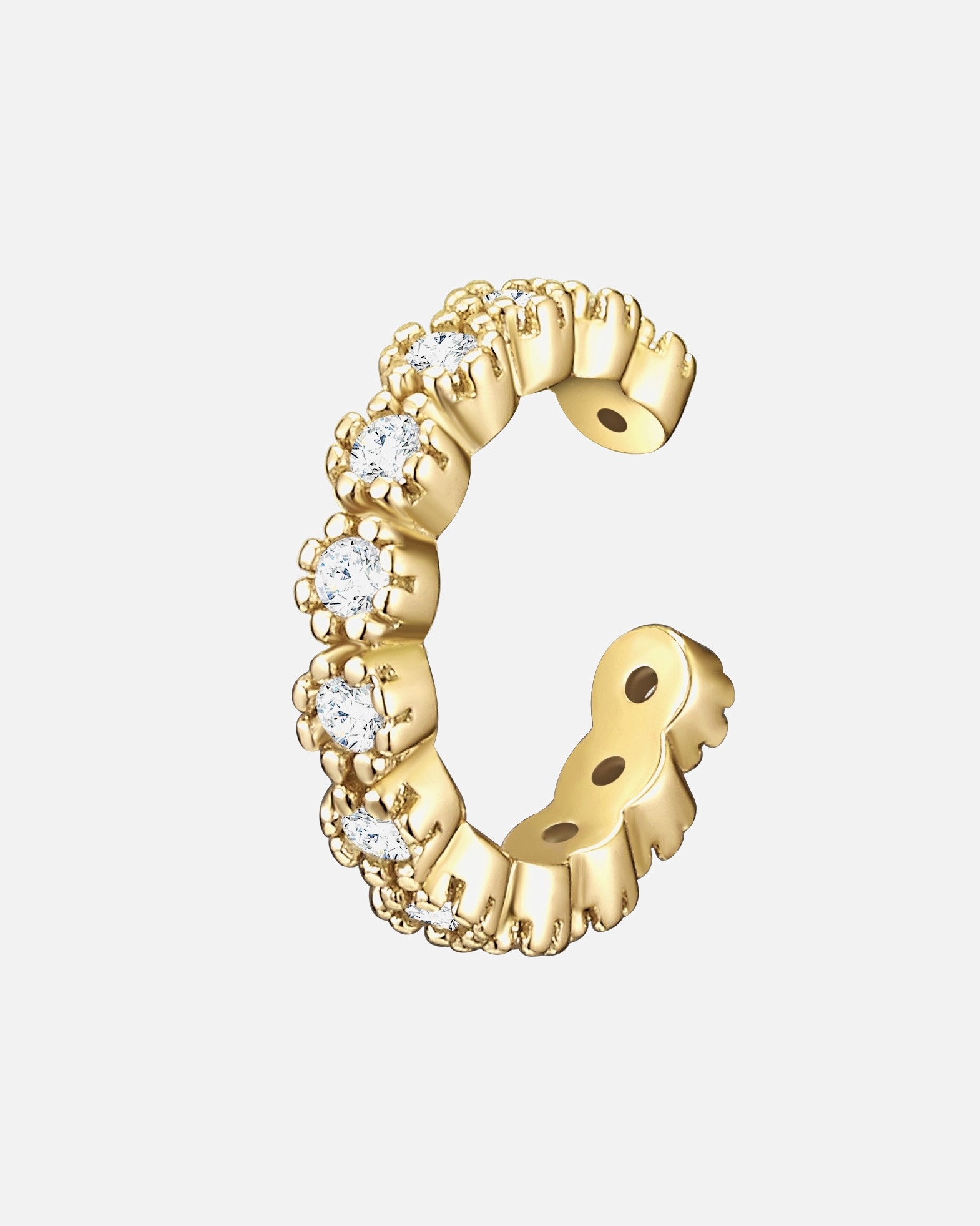 Ear Cuff für Weiblich Glanzstücke München Ohrklemme Sterling Silber Zirkonia in Gelbgold 15,1 mm