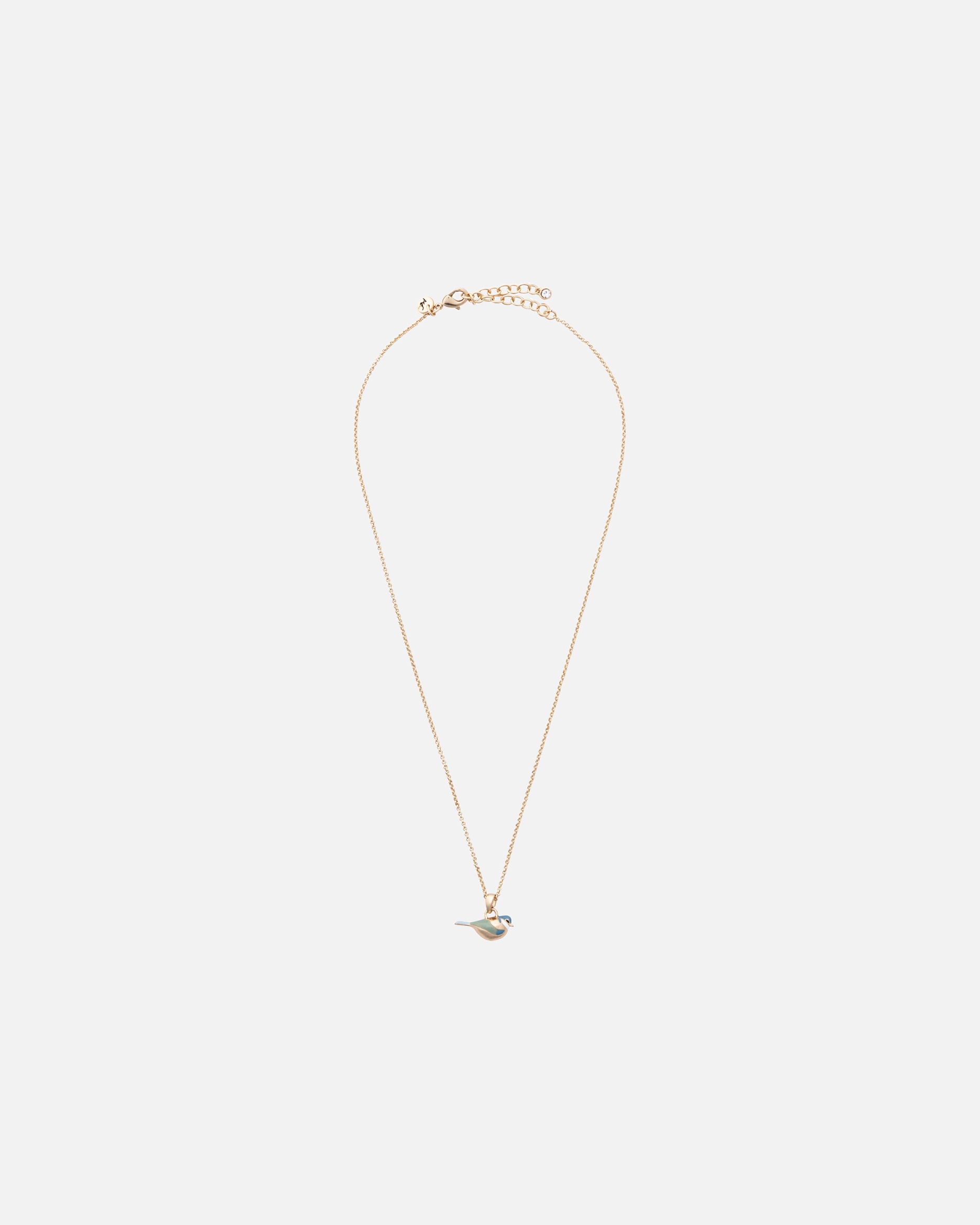 Halskette für Weiblich A&C Oslo – Nordic Design Jewellery Default Brand Line Kette Mit Anhänger 'Blue Tit' gold