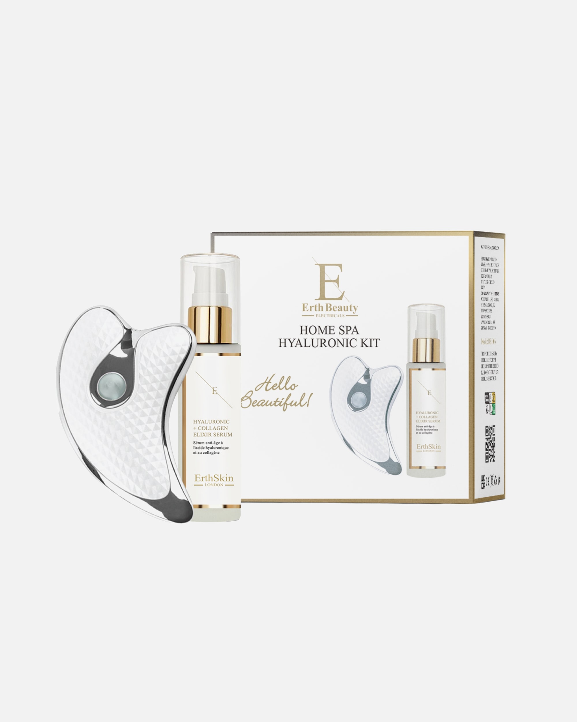 Elektrisches Gesichtsmassagegerät für Weiblich ErthSkin London Hyaluron Home Spa Set (Sonic Gua Sha + Hyaluronsäure Serum) 1 Stück Stück