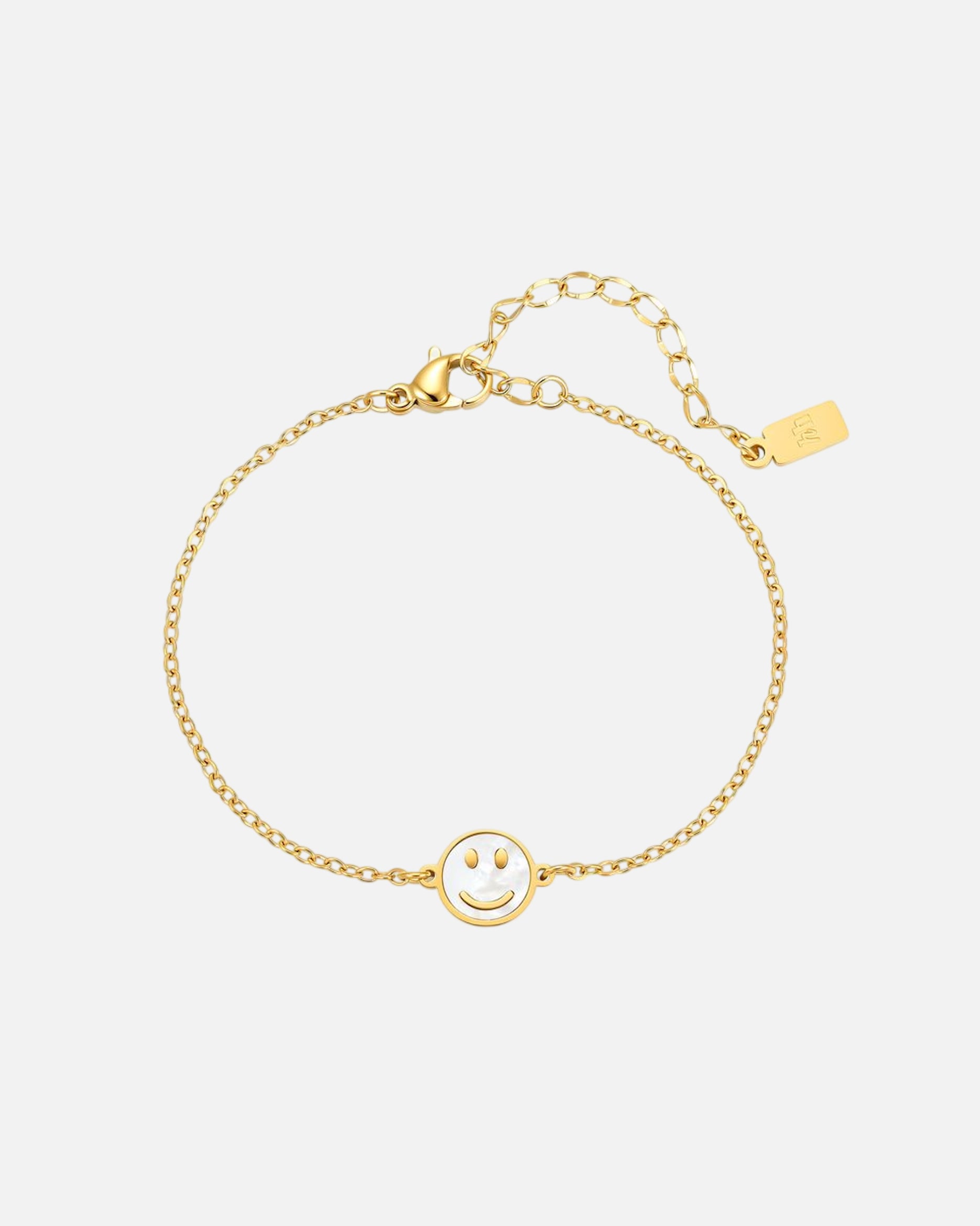 Armband für Weiblich Hey Happiness Default Brand Line Shell Smiley Armband – wasserfest Gold