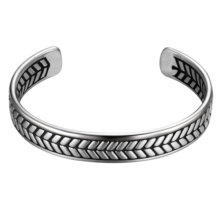 True Rebels Armreif aus Edelstahl in silber 18,0 cm - 21,0 Herren