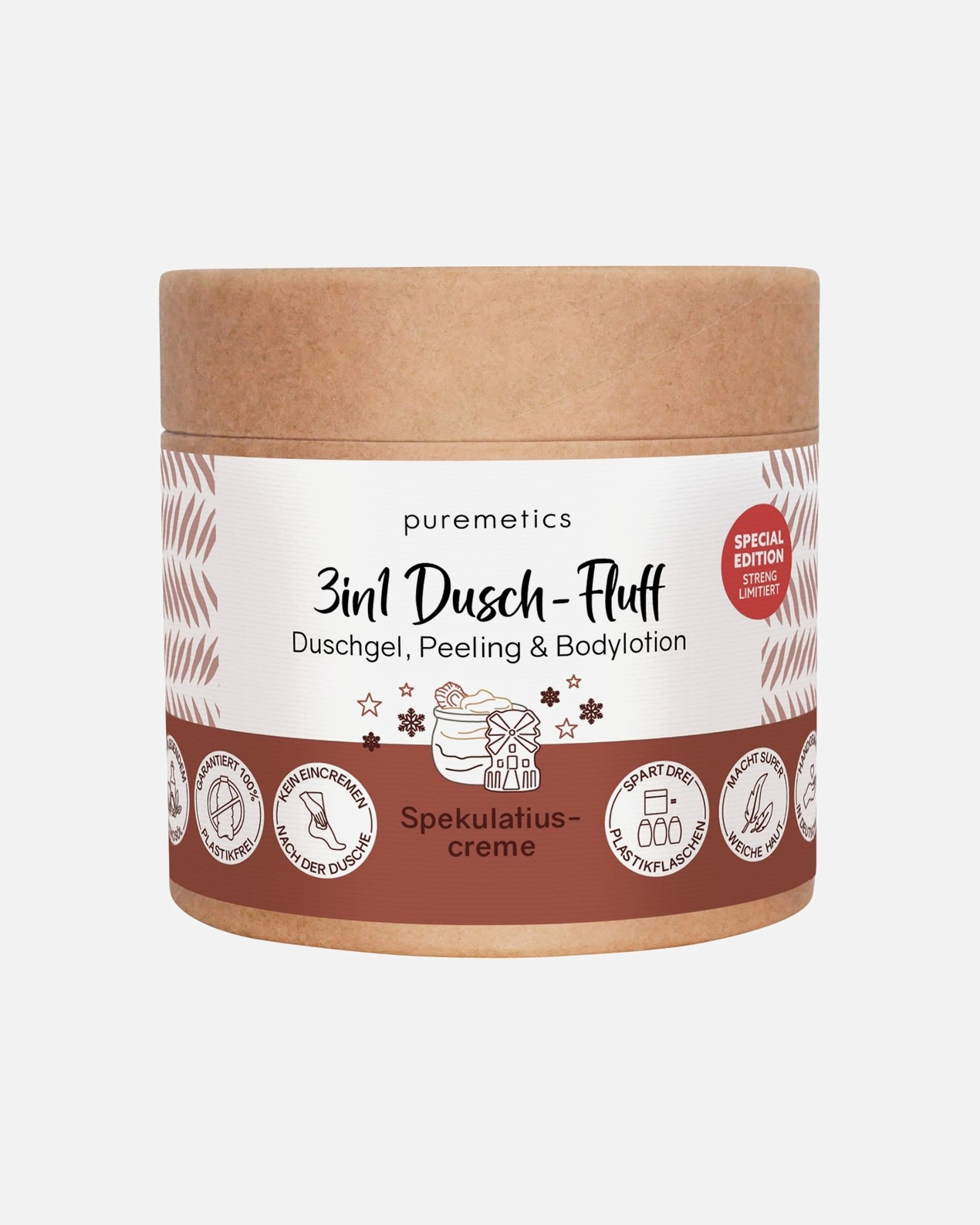 Duschschaum für Weiblich puremetics Dusch-Fluff Spekulatiuscreme 250 g