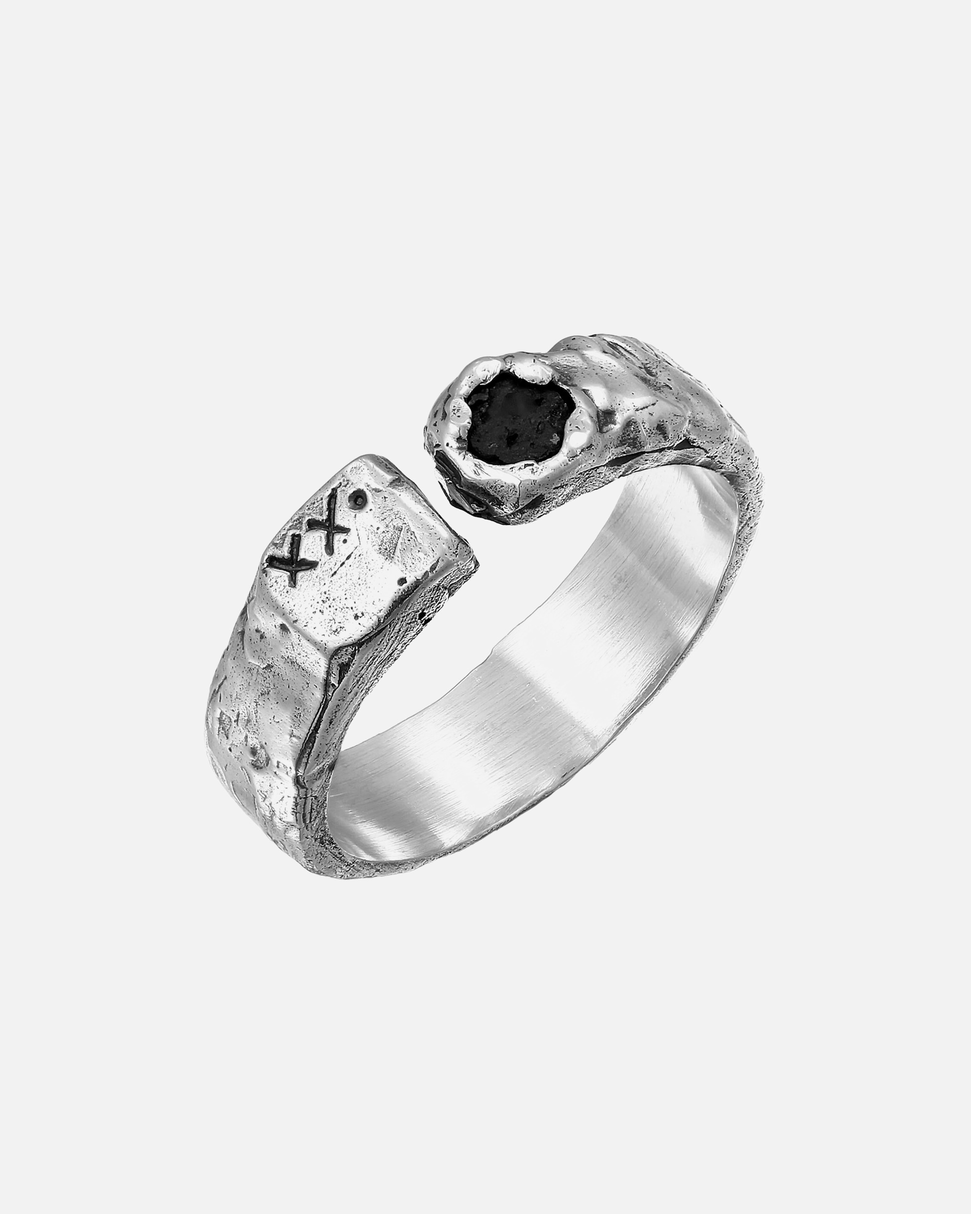 Ring für Männlich Haze & Glory Default Brand Line Lava Edelstein Bandring 925 Sterling Silber 62