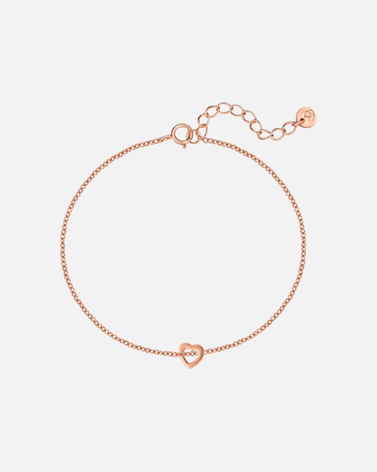 Armband für Weiblich Glanzstücke München Armband Herz aus Sterling Silber in roségold 17,0 cm Basislänge + 3,0 cm Verlängerung