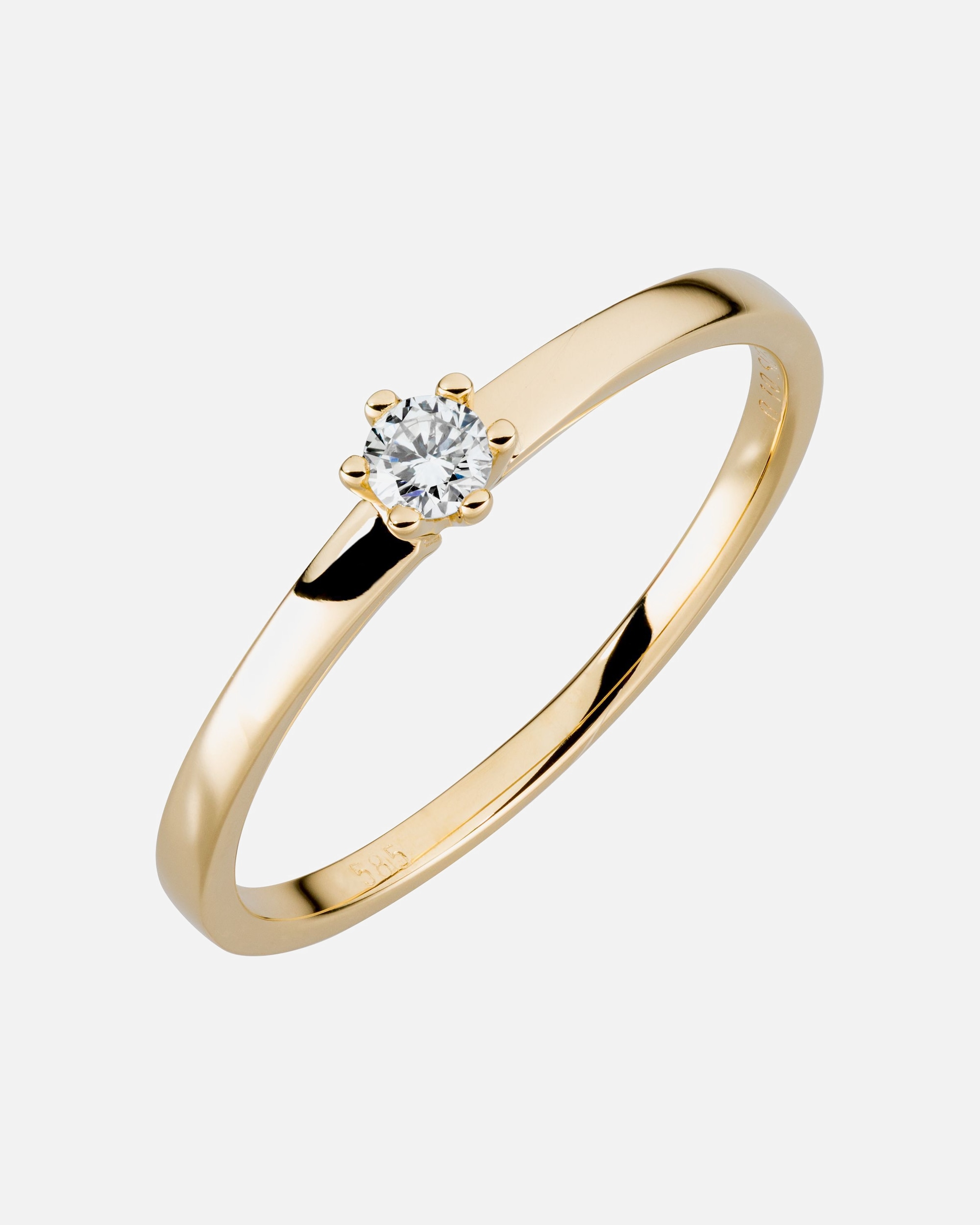 Ring für Weiblich Orolino Ring 585/- Gold Brillant weiß 0,10ct. 054 (17,2)