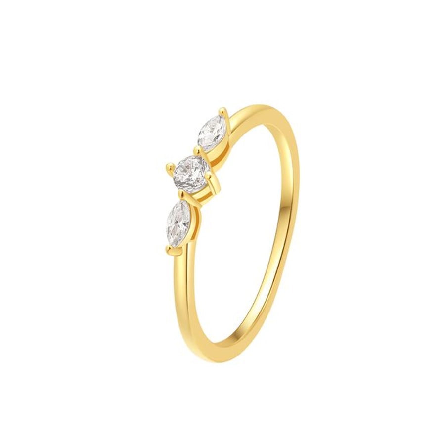 Hey Happiness Schmaler Nexus-Ring aus 925er Sterlingsilber 57 Hellbraun Damen