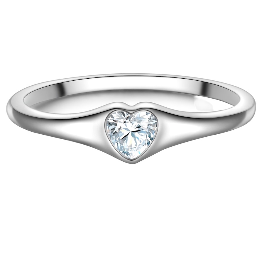 Trilani Ring Herz aus Sterling Silber in silber mit Zirkonia 54 Damen