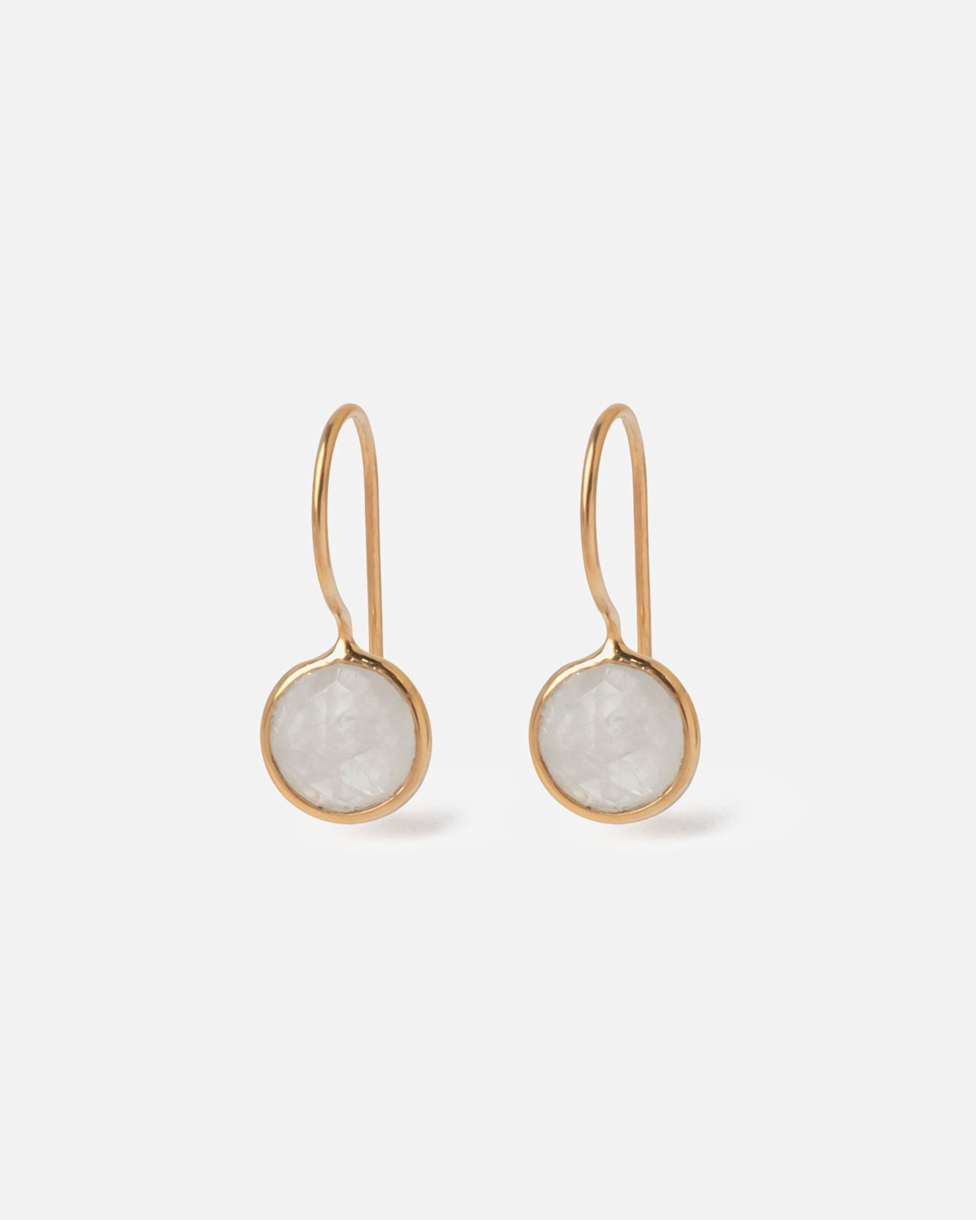 Ohrringe für Weiblich Fleur de Pres Default Brand Line Ohrhänger 925/- Sterling Silber Mondstein weiß gelb vergoldet