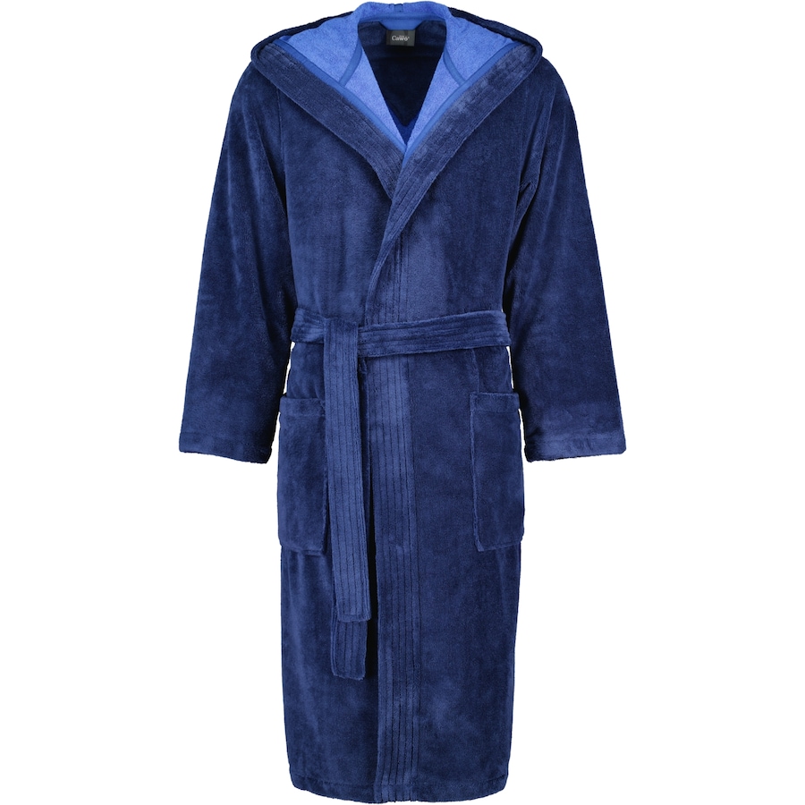 Cawö Bademäntel Herren Kapuze 801 nachtblau - 11 XL Weiss