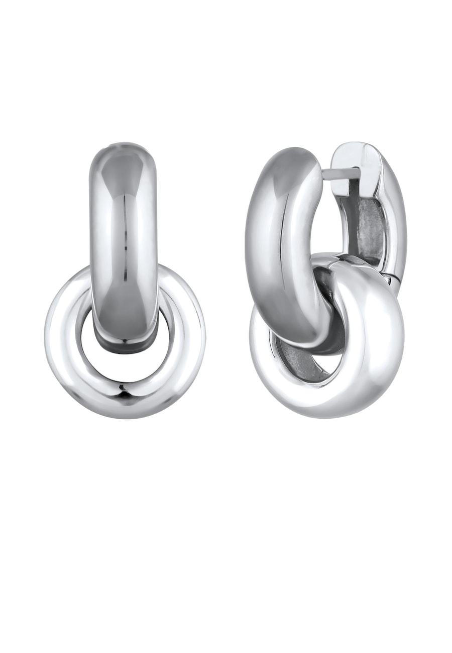 Elli Creolen Einhänger Rund Kreis 925 Sterling Silber silberfarben Damen