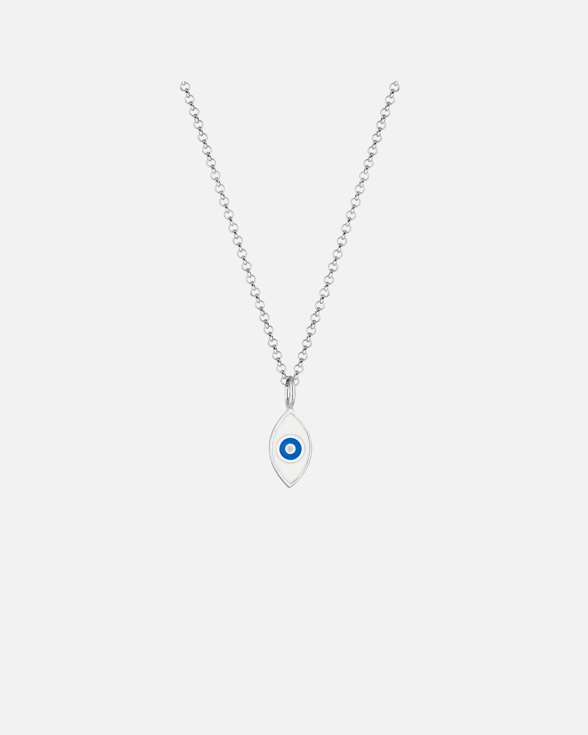 Halskette für Weiblich Elli Erbskette Evil Eye Symbol Emaille 925er Silber silberfarben