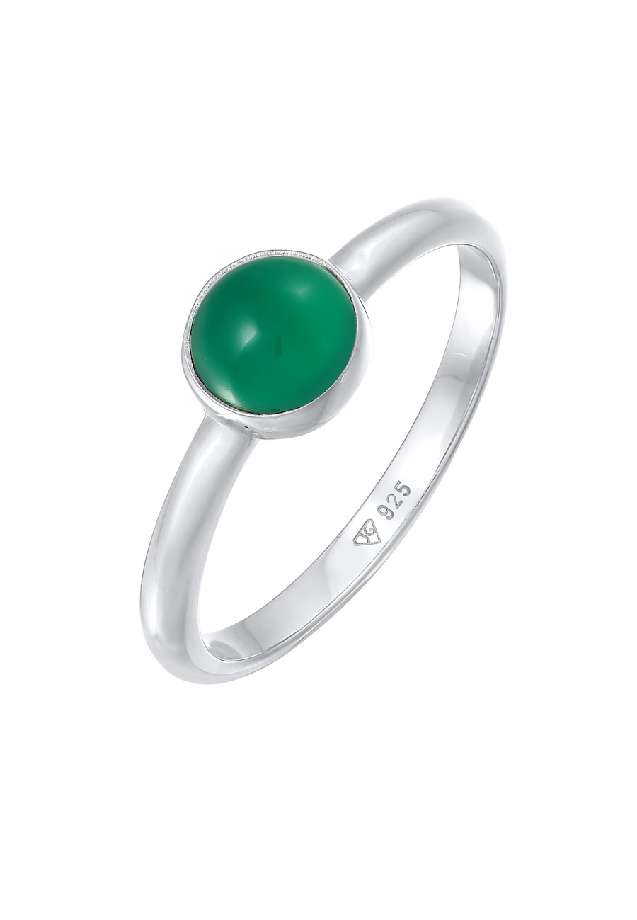 Elli PREMIUM Achat Edelstein Solitär 925 Silber rhodiniert 54 Damen