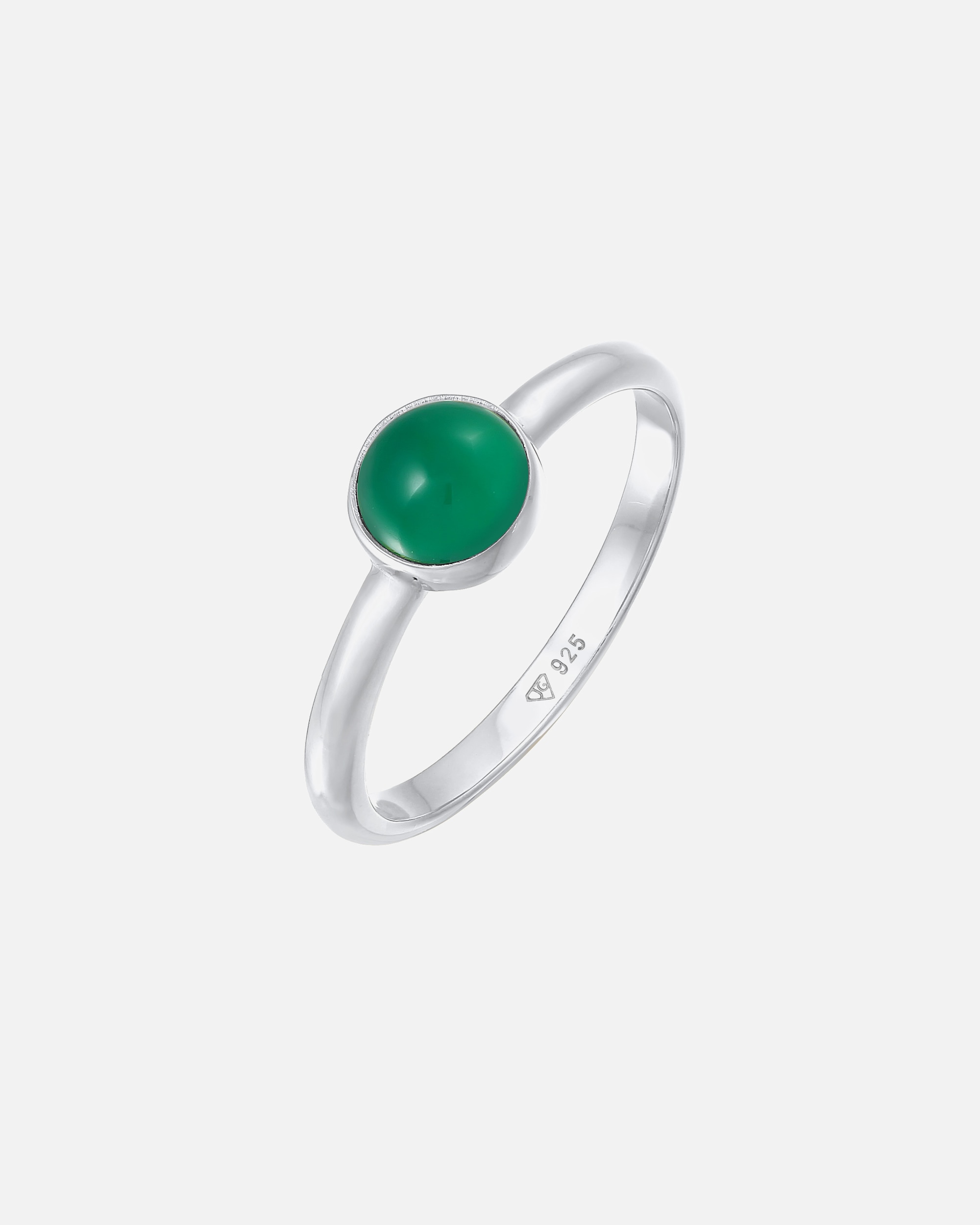 Ring für Weiblich Elli PREMIUM Achat Edelstein Solitär 925 Silber rhodiniert 56