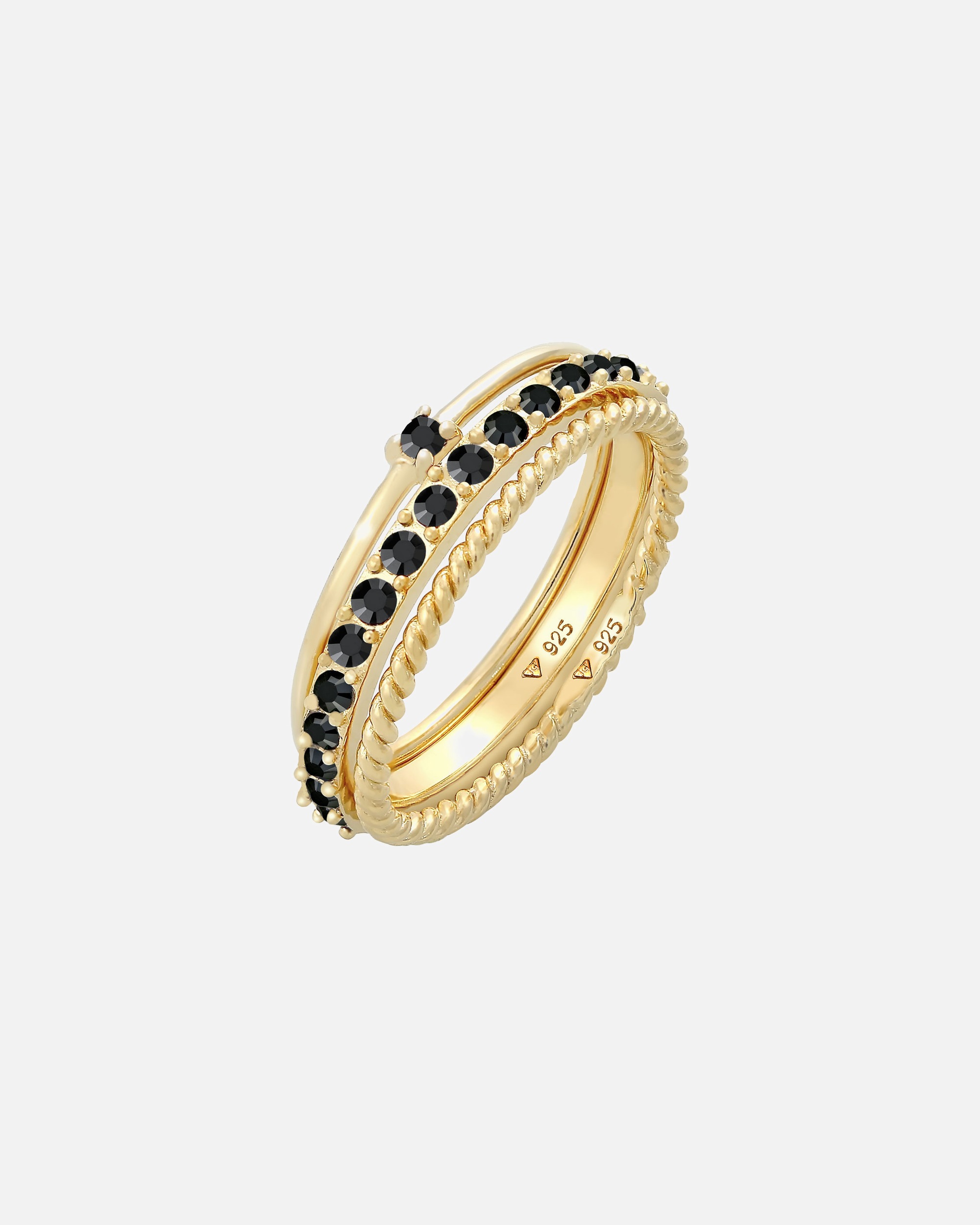 Ring für Weiblich Elli Stapelring 3er Set 925 Silber, mit Kristallen von Swarovski® 52